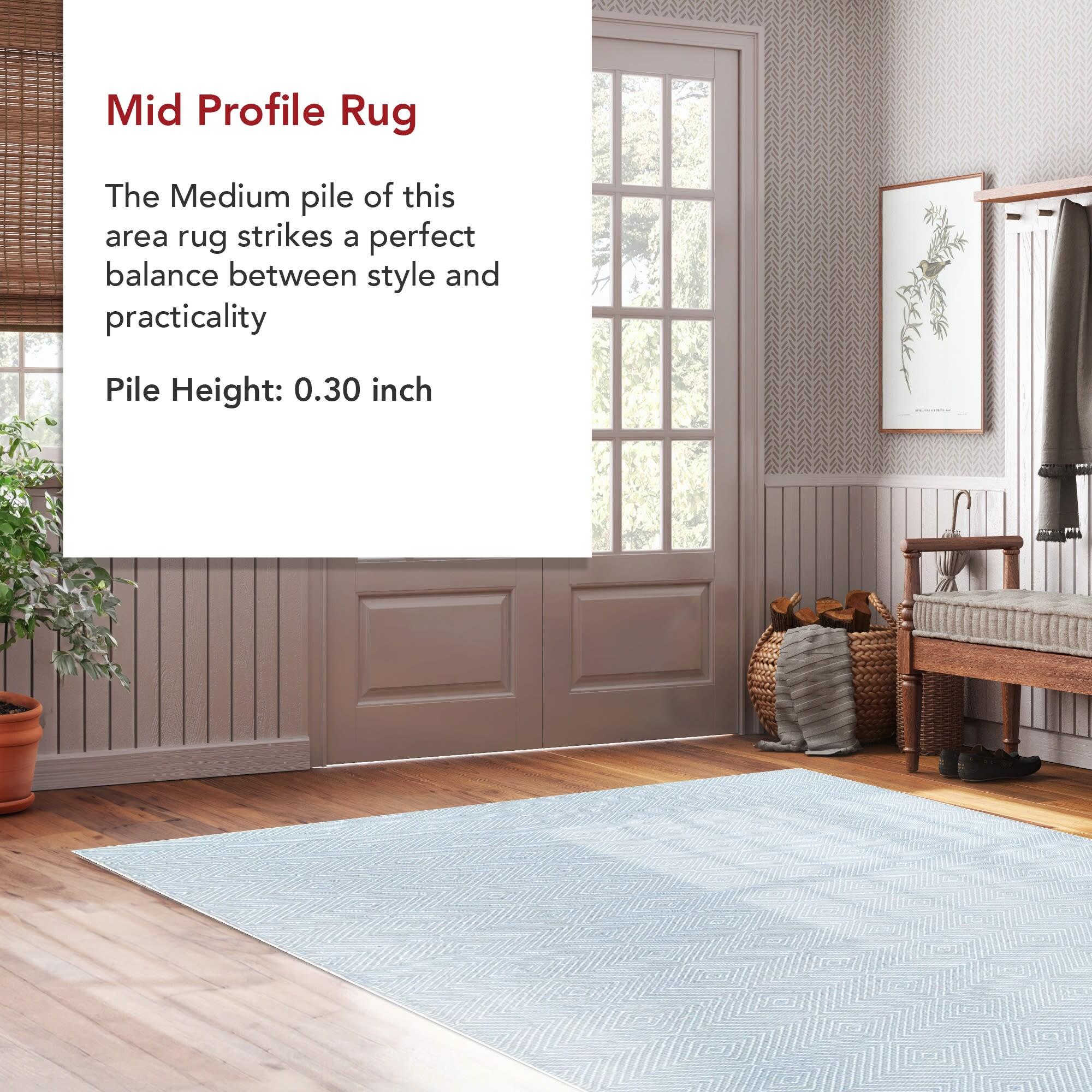 nuLOOM Hand Woven Ago Wool Area Rug, 5' x 8', Light Blue