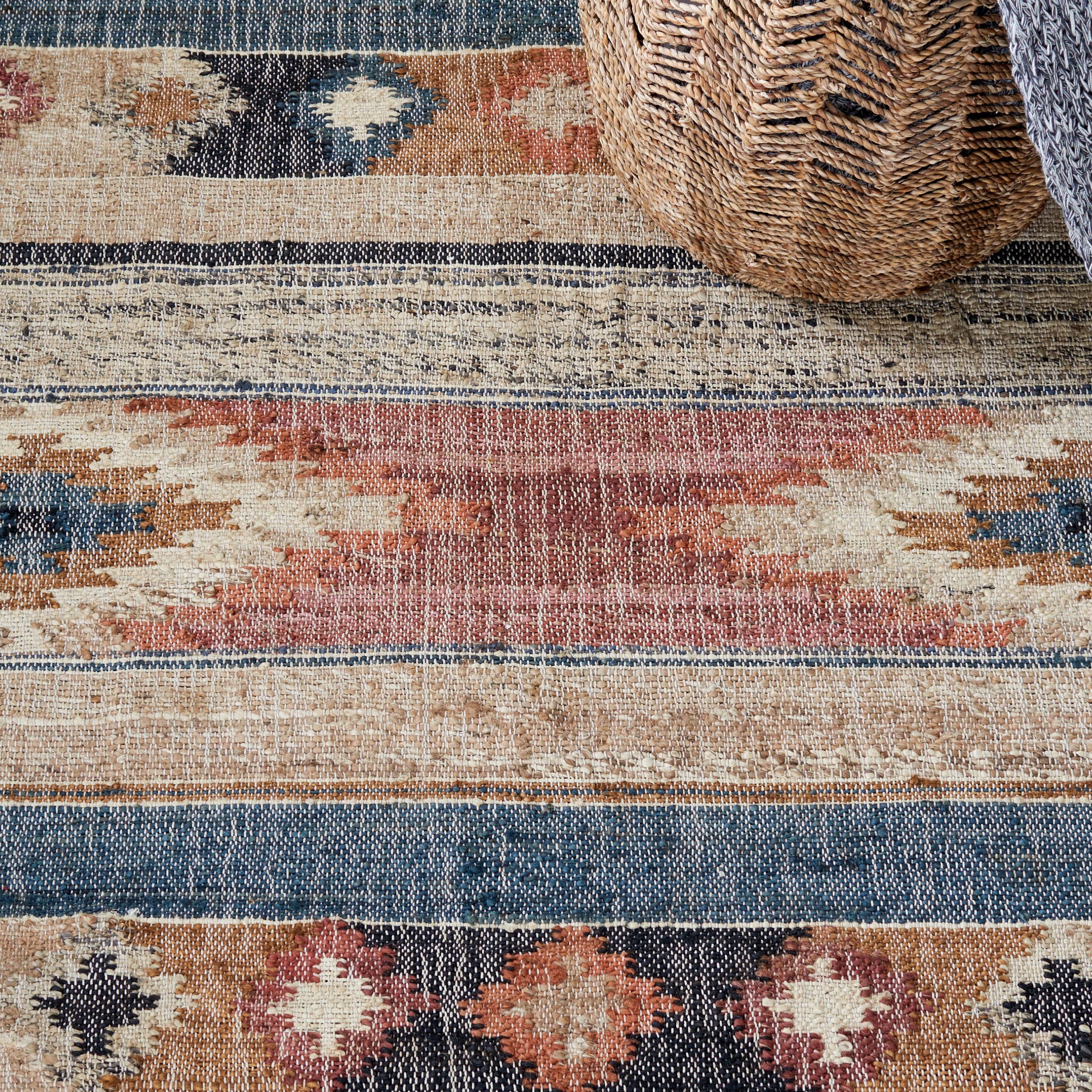 SAFAVIEH Kilim Marie Tribal Area Rug, Blue/Rust, 9' x 12'