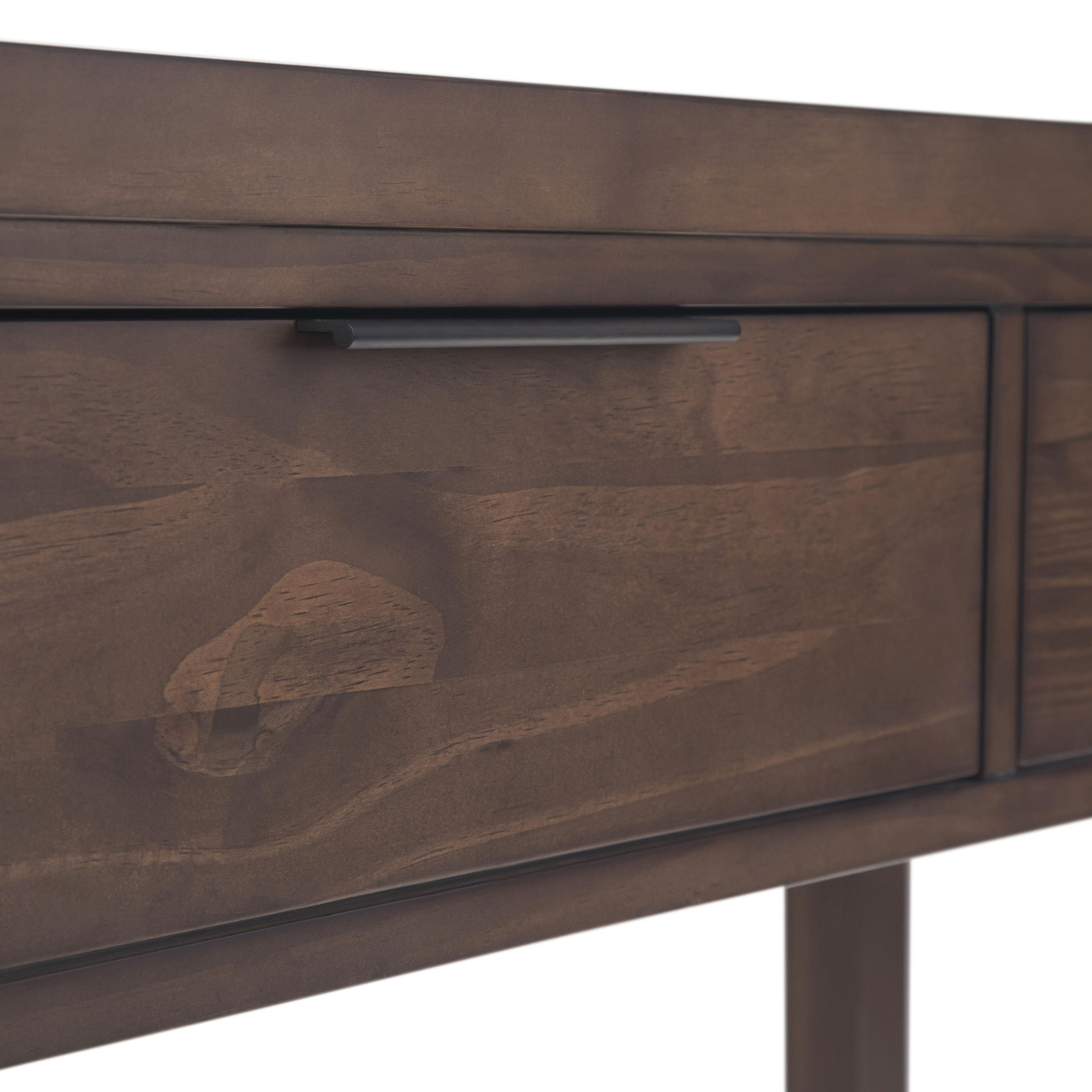 Simpli Home Hollander Console Table in Walnut Brown