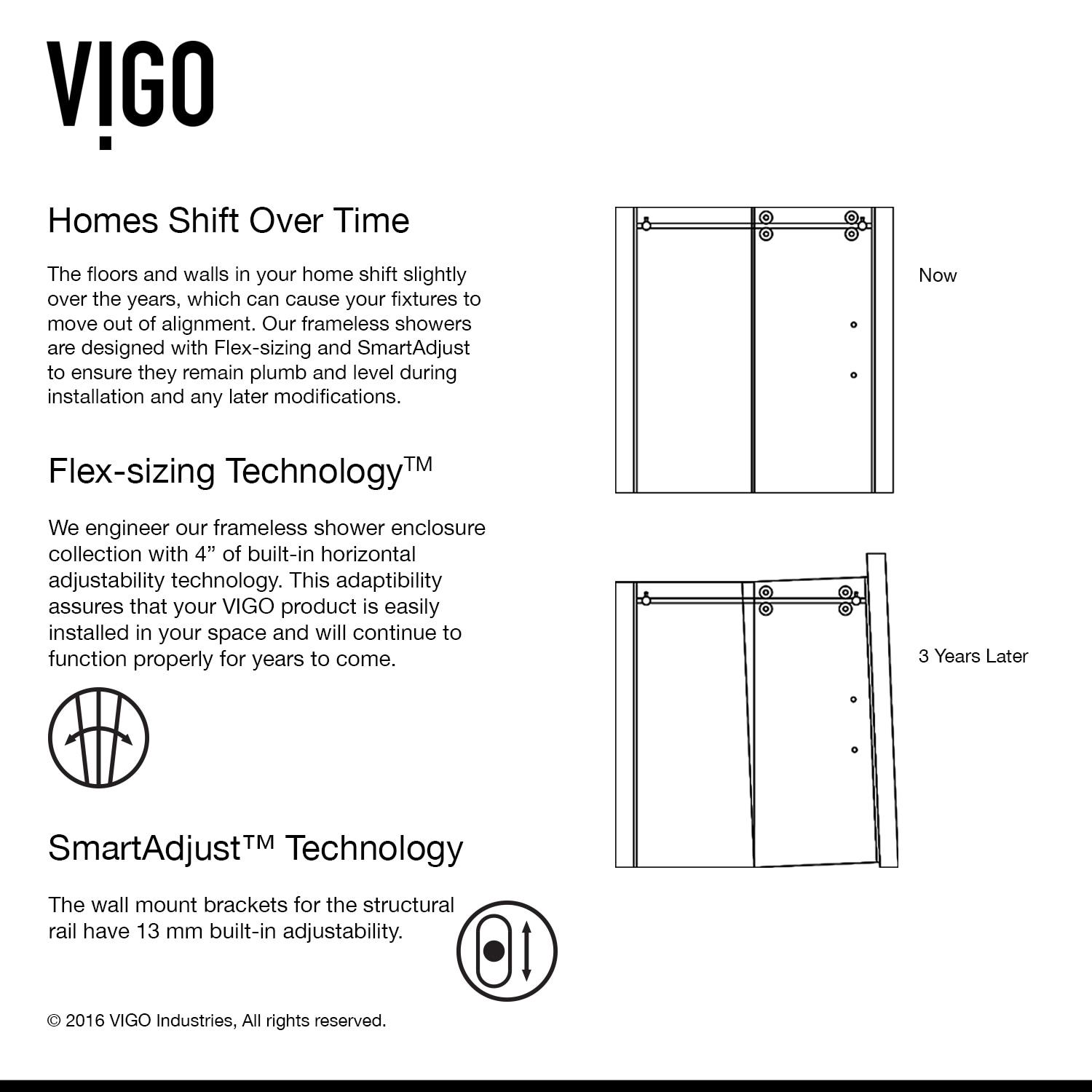 Elan 56-60" W x 66" H Sliding Frameless Tub Door with 3/8" Clear Glass