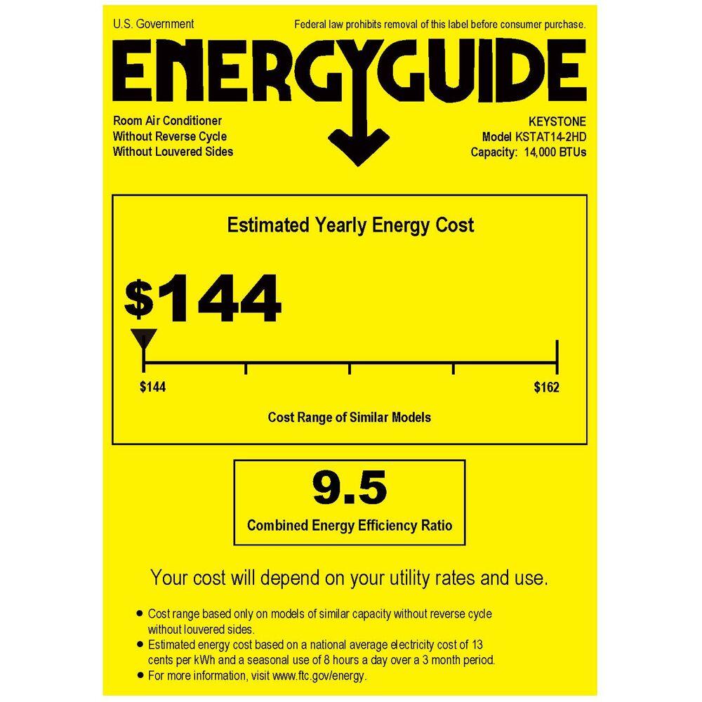 Keystone Keystone 10,000 BTU Wall Mounted Air Conditioner with Supplemental Heat and Dehumidifier Remote Control for Rooms up to 450 Sq.Ft., Quiet, High Efficiency AC