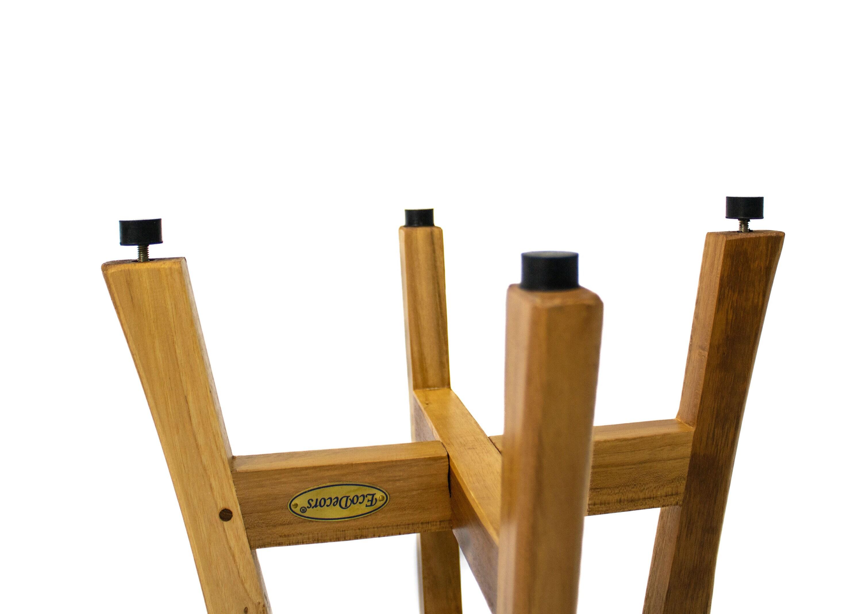 EcoDecors EcoDecors' Shoji 13.5" H Teak Shower Footstool. Foot Stool for Shower, Shower Stool 12" W, in Earthy Teak