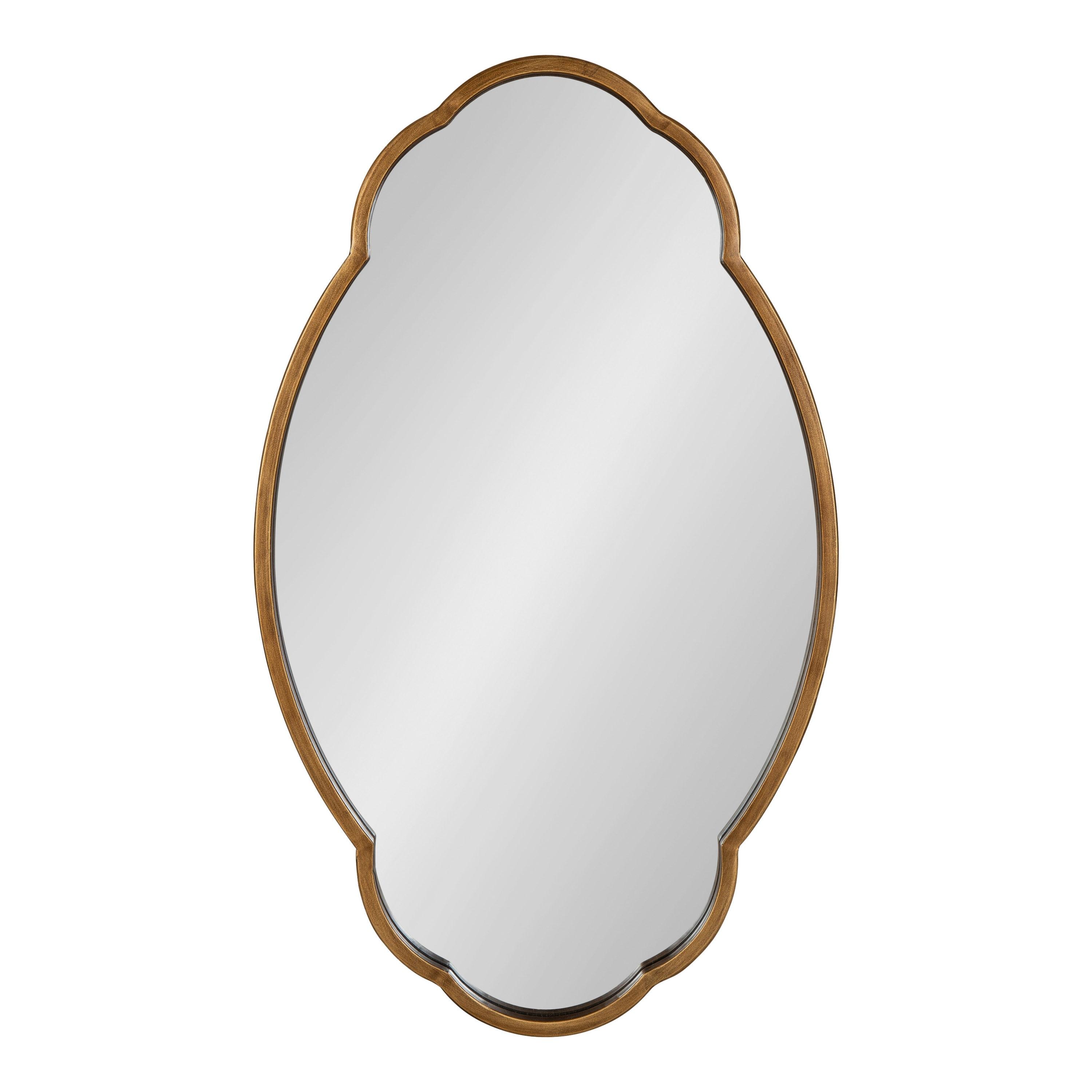 Kate and Laurel 18 x 30 Oval Wall Mirror, Gold