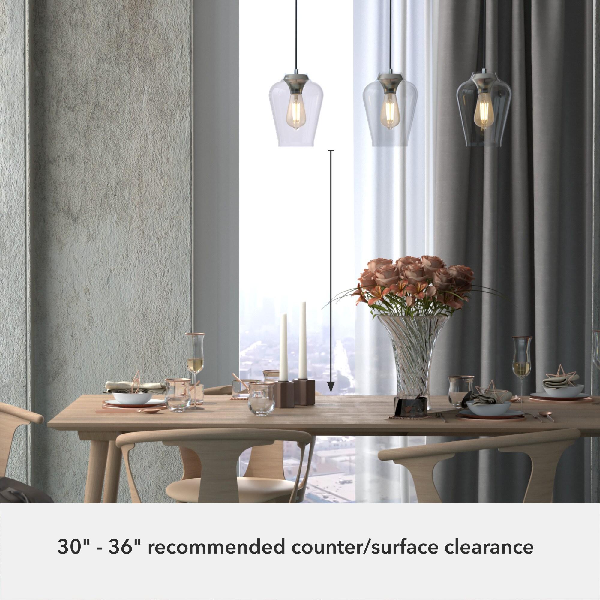 Brushed Nickel 3-Light Linear Cluster with Clear Glass Shades