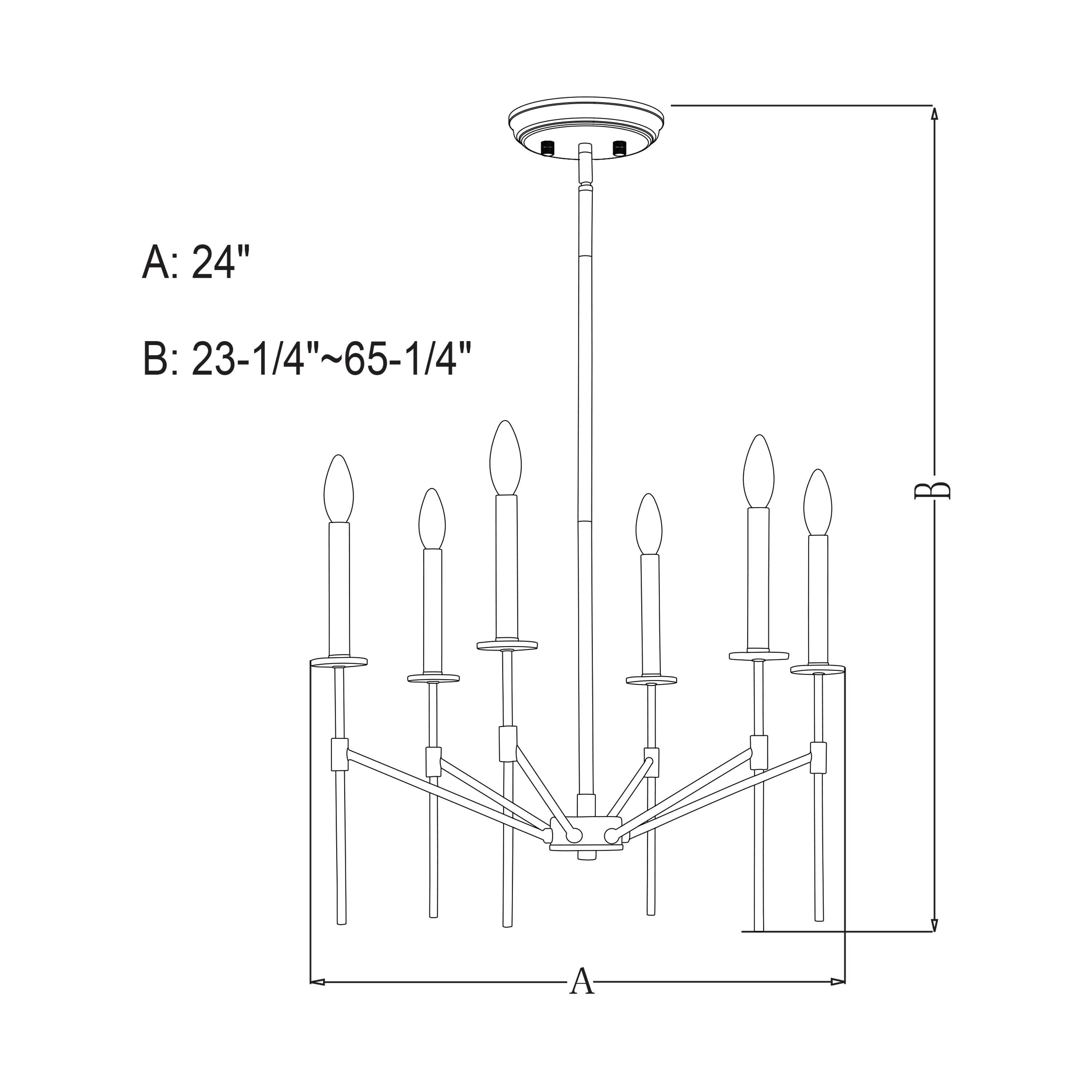 Vaxcel Kedzie 6 - Light Chandelier in  Natural Brass