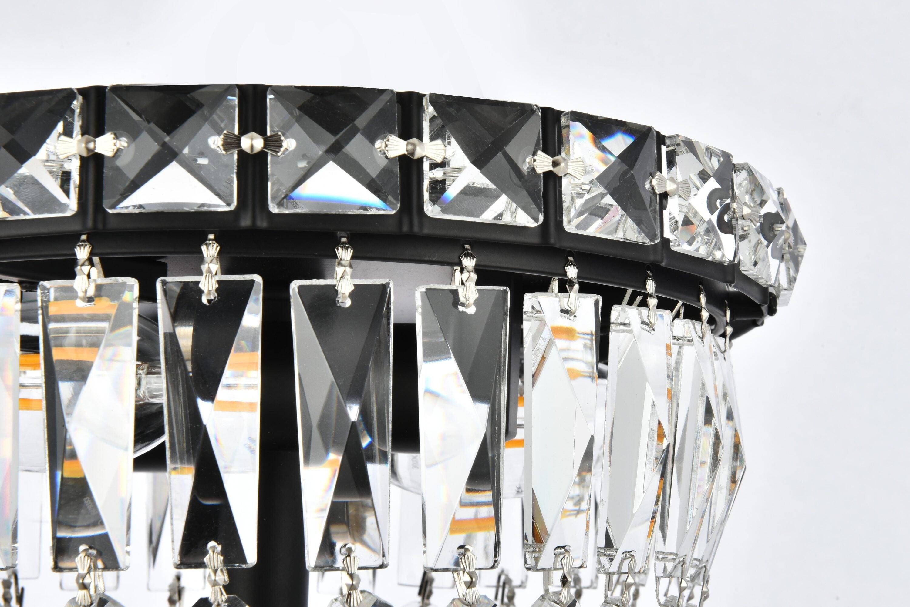 Elegant Lighting Tranquil 8 inch black flush mount