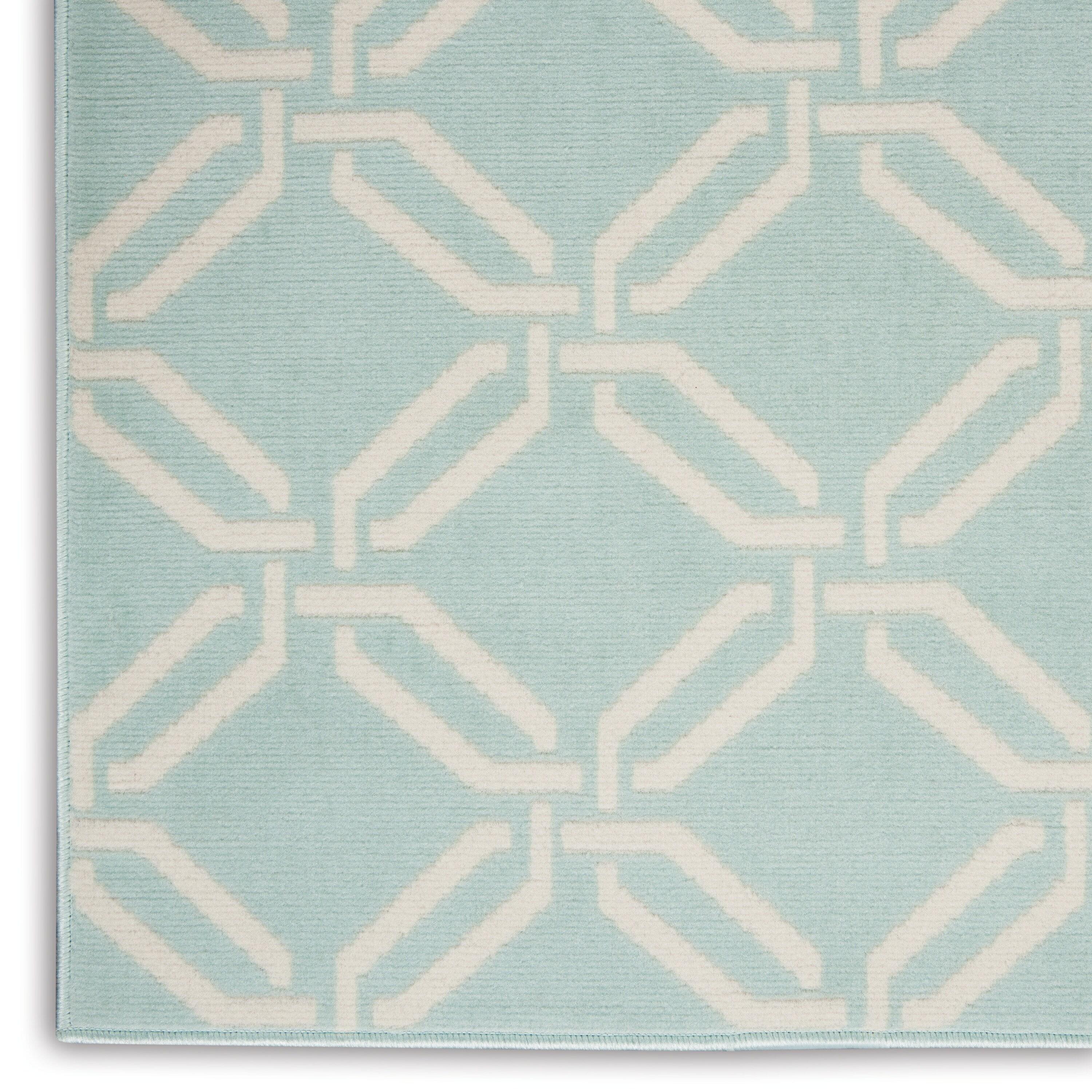 Nourison Jubilant Modern Trellis Green 6' x 9' Area Rug, (6' x 9')