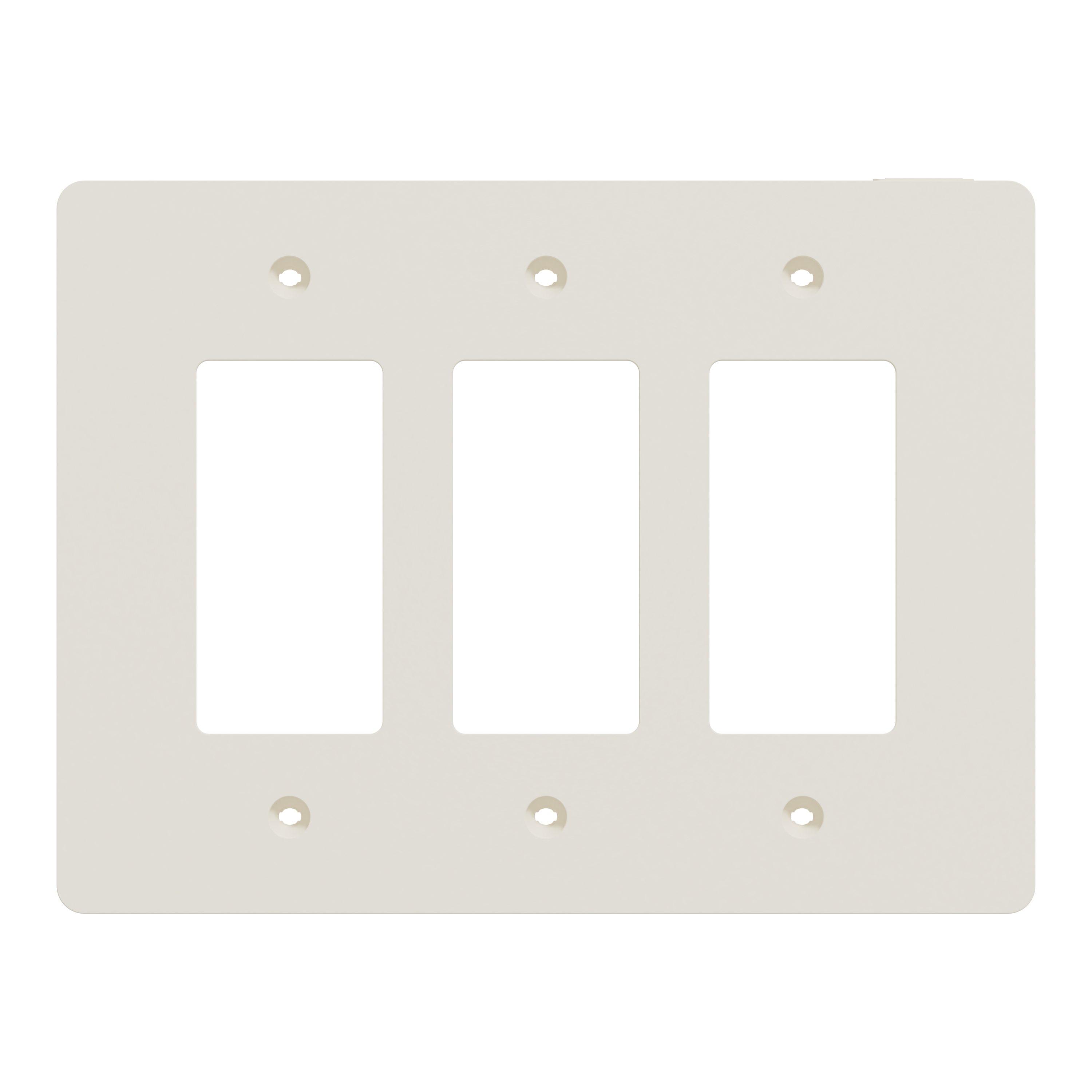 Almond 3-Gang Smooth Plastic Wall Plate