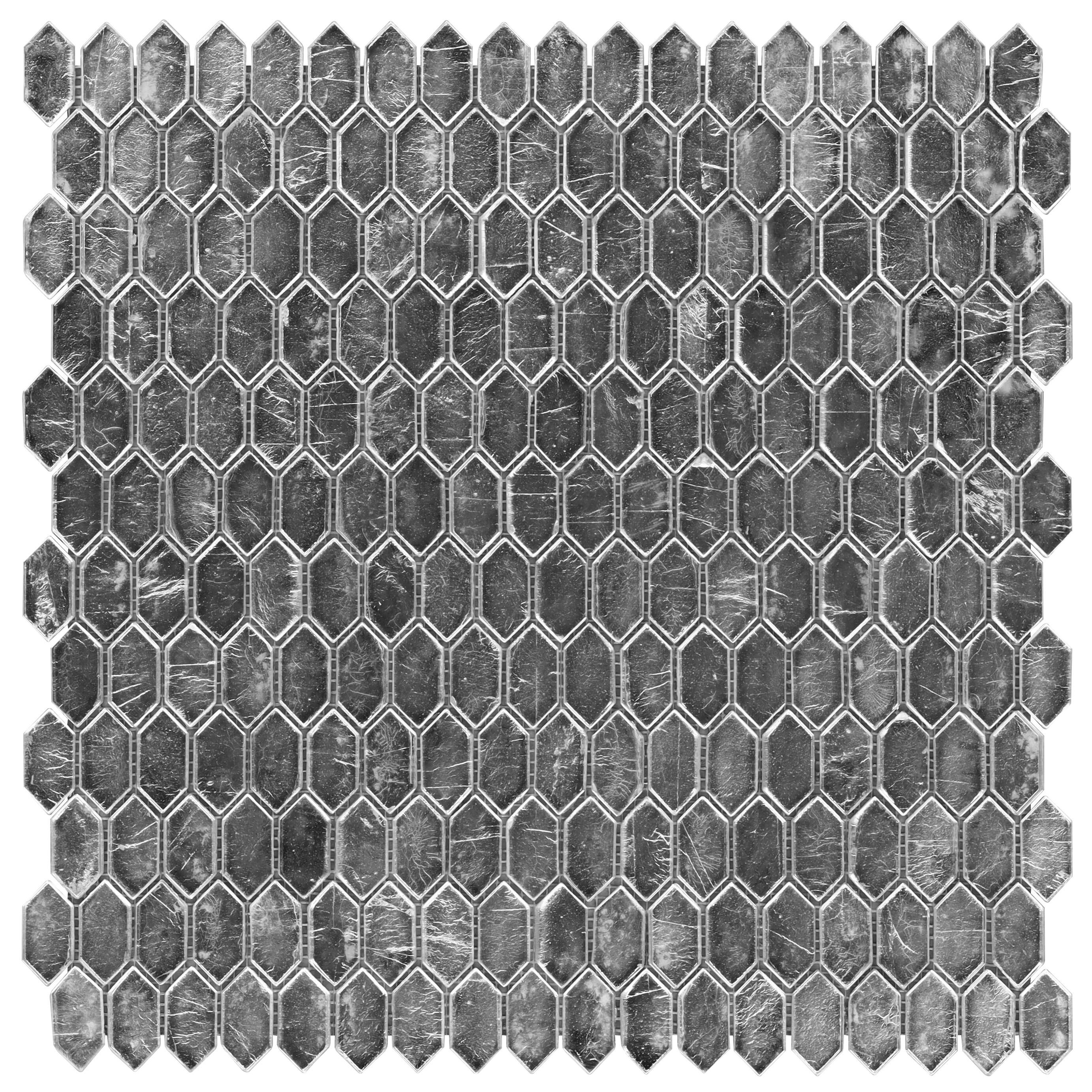 Whisper 11.61" x 11.73" Polished Mini Picket Glass Mosaic Wall Tile (0.94 Sq. Ft. / each)