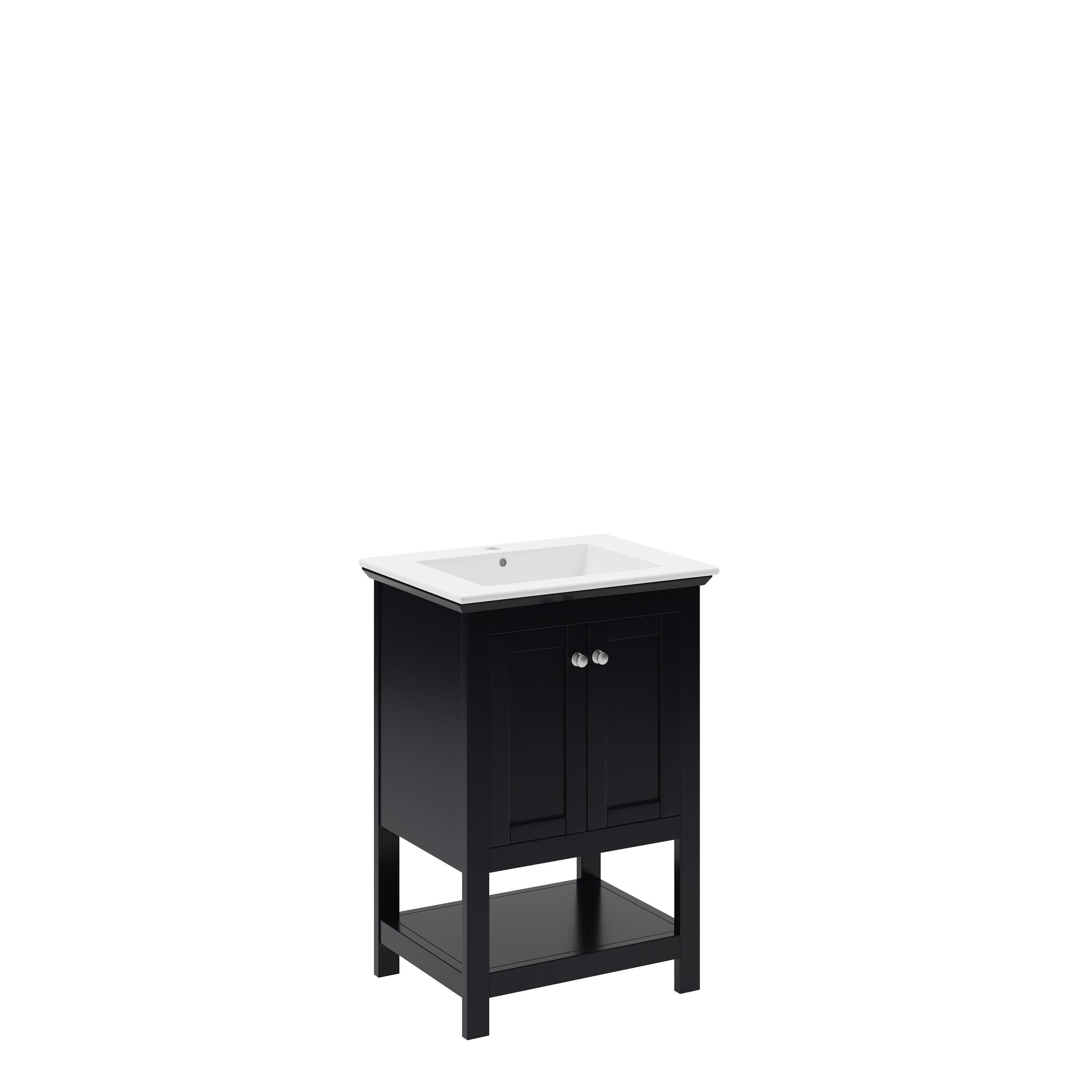 Manchester 24" Freestanding Single Sink Bathroom Vanity with Integrated Sink (Faucet Not Included)