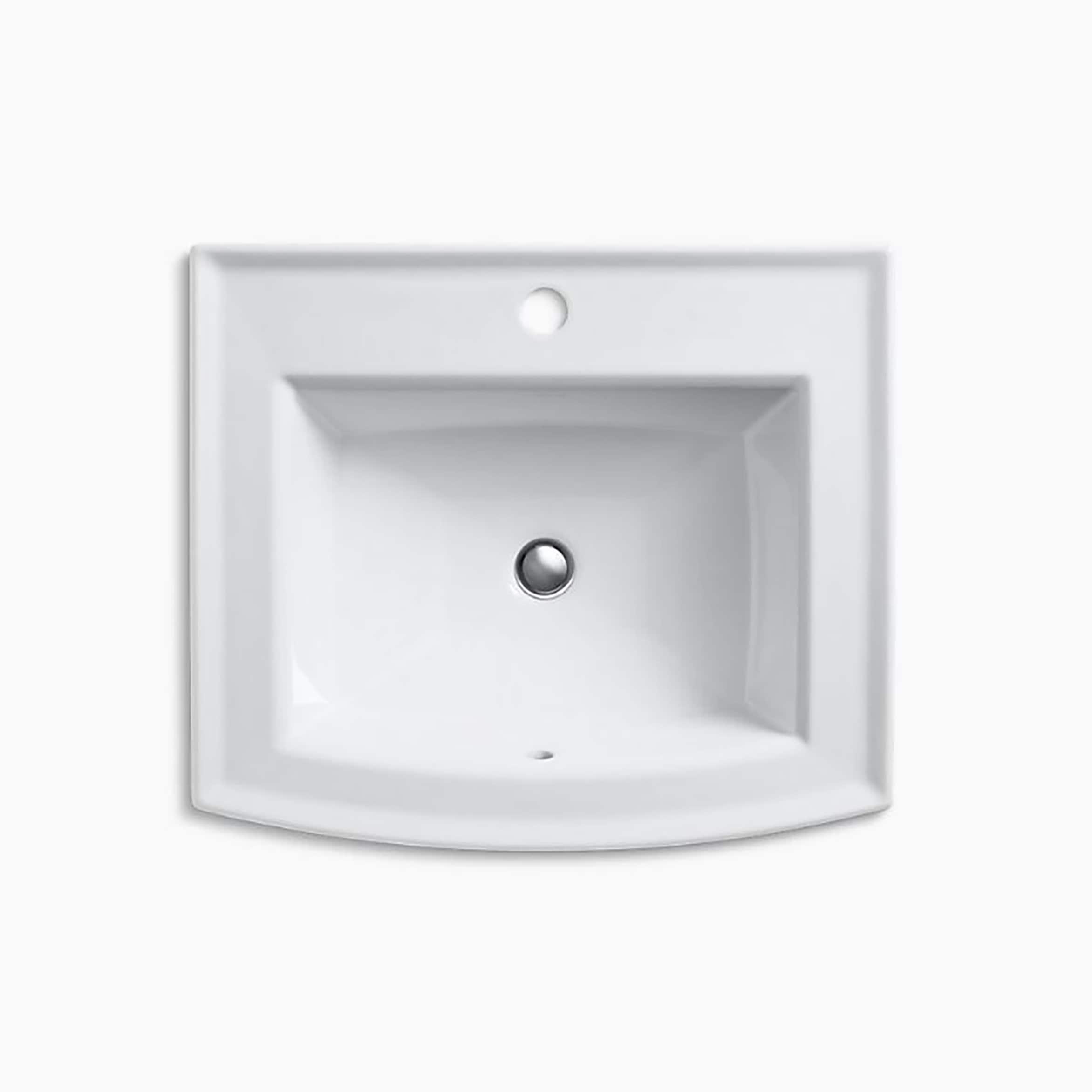 Archer® Vitreous China Rectangular Drop-In Bathroom Sink with Overflow