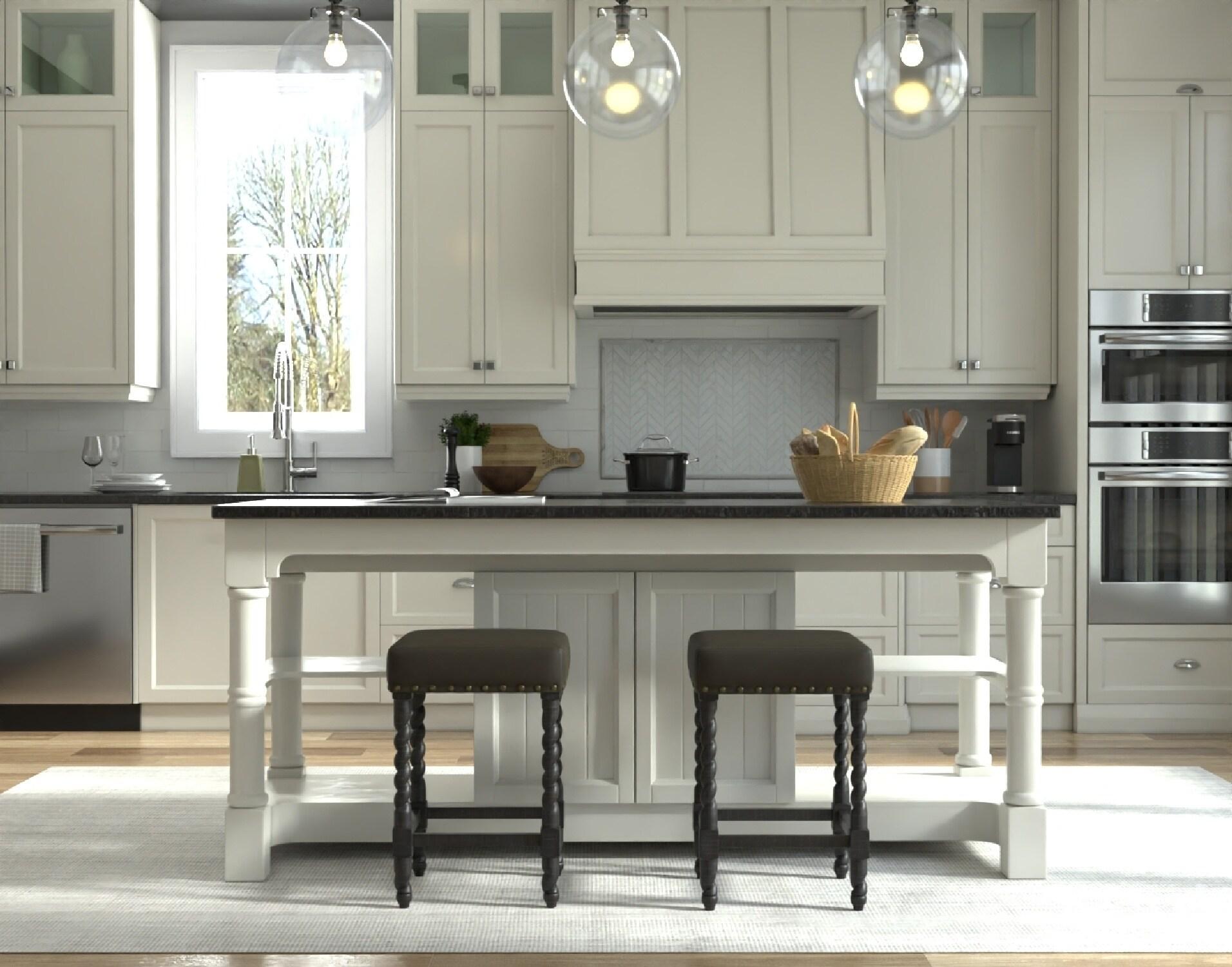 Carolina Living 24" Cadmus Counter Height Barstool Espresso and Table: Upholstered Vinyl, MDF Legs, Foam Fill