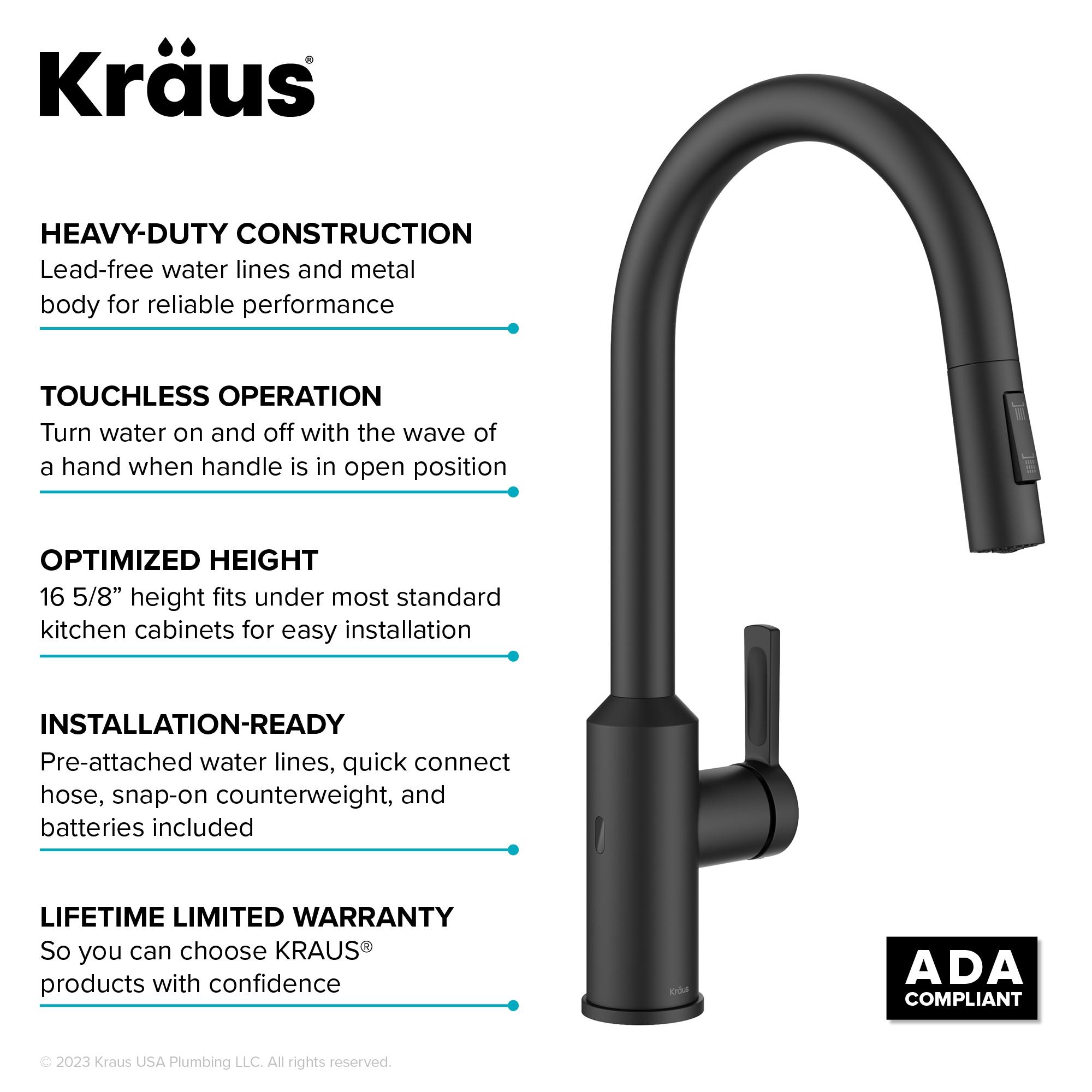 KRAUS Oletto Touchless Sensor Pull-Down Single Handle Kitchen Faucet