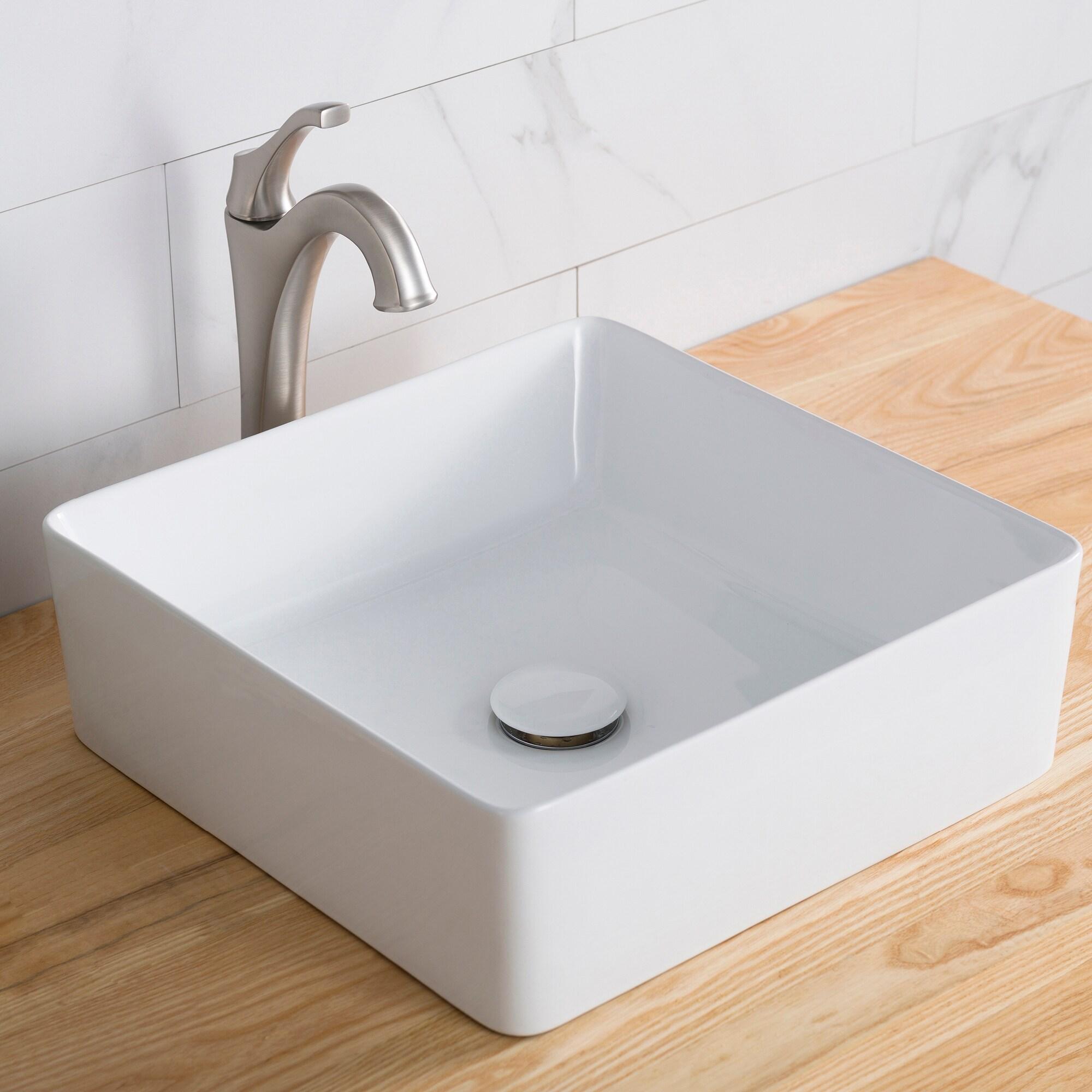 Thin ceramics Square Vessel Bathroom Sink