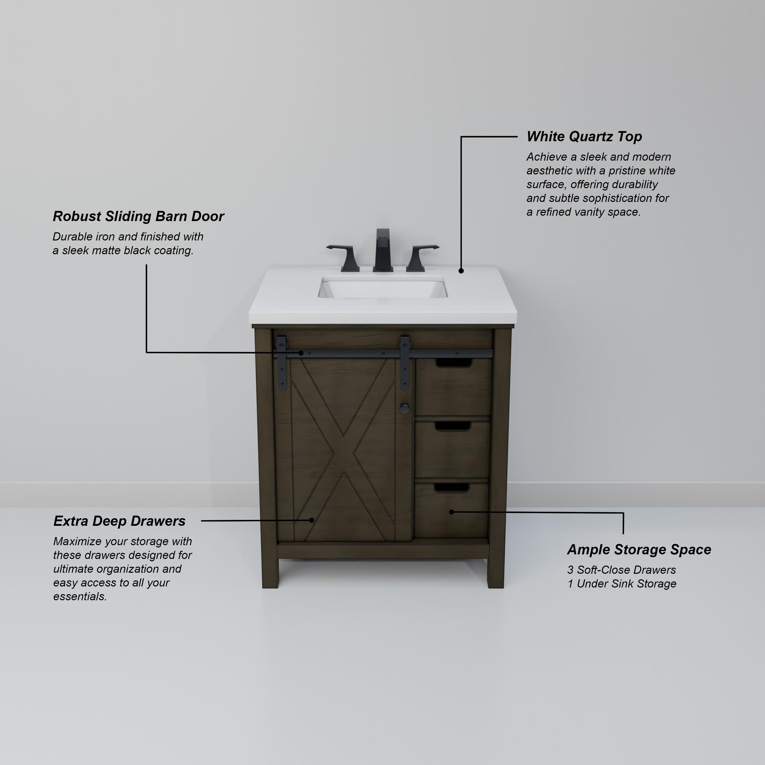 Lexora Marsyas 30 in W x 22 in D Single Bath Vanity