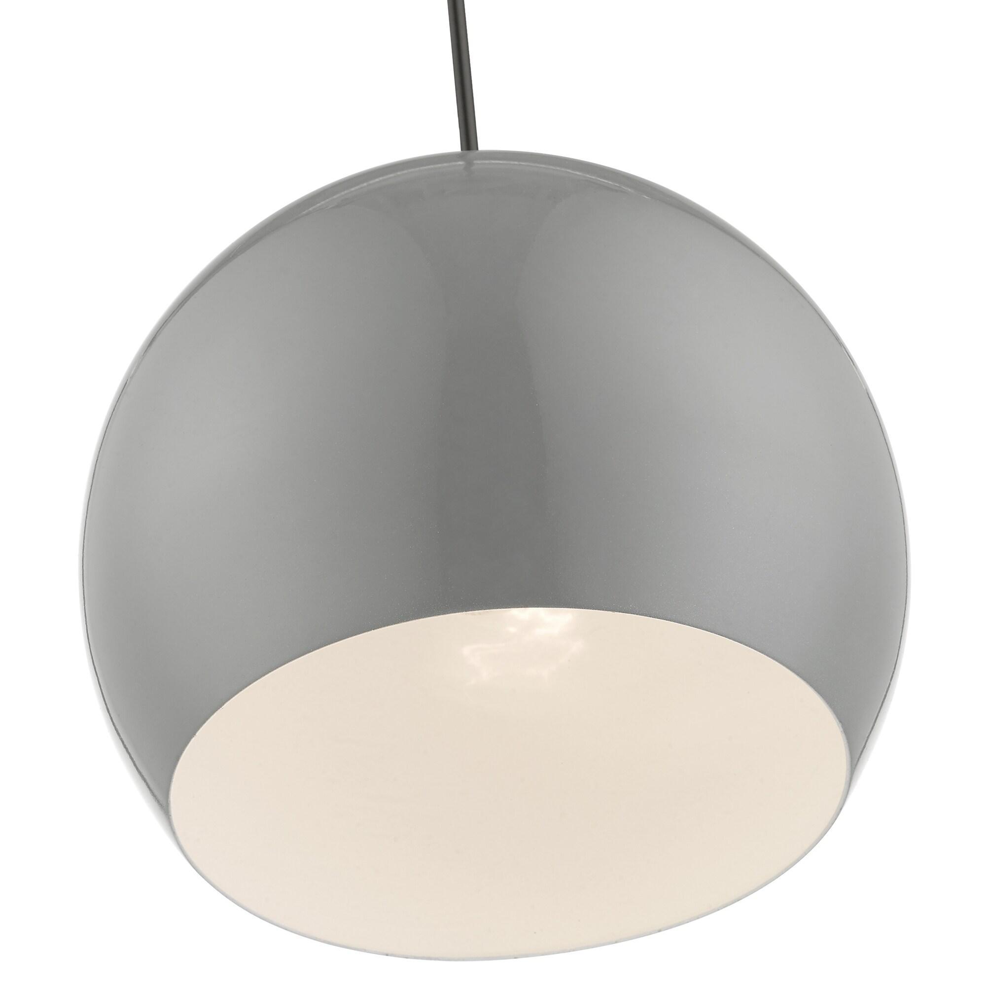 Livex Lighting Piedmont 1 - Light Pendant in  Shiny Light Gray/Polished Chrome