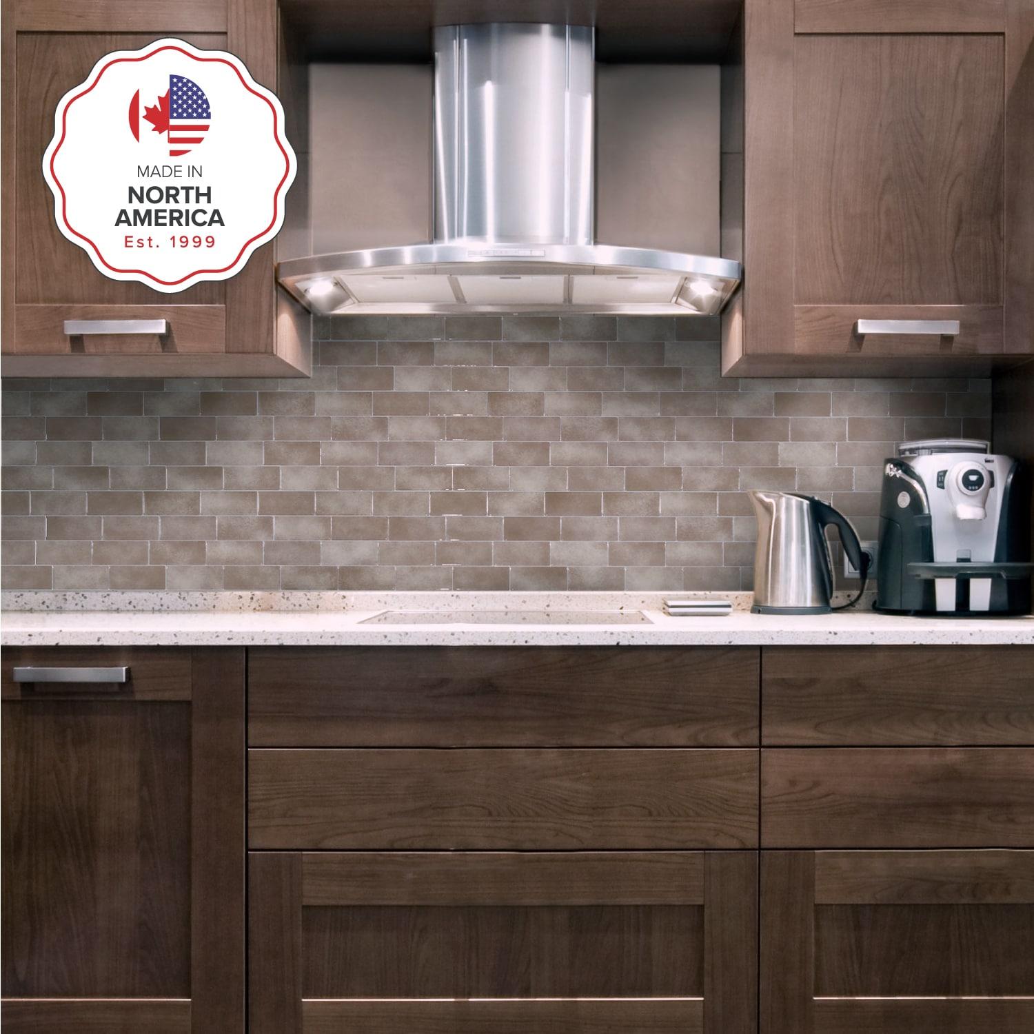 Peel and Stick Gel Backsplash Tile Metro 12'' x 8'' (Set of 4)