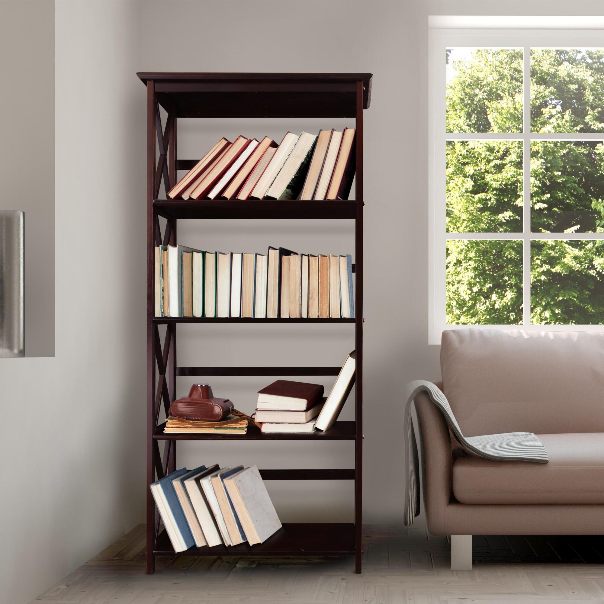 Casual Home Montego Shelf Bookcase-Color:Espresso,Size:5-Shelf