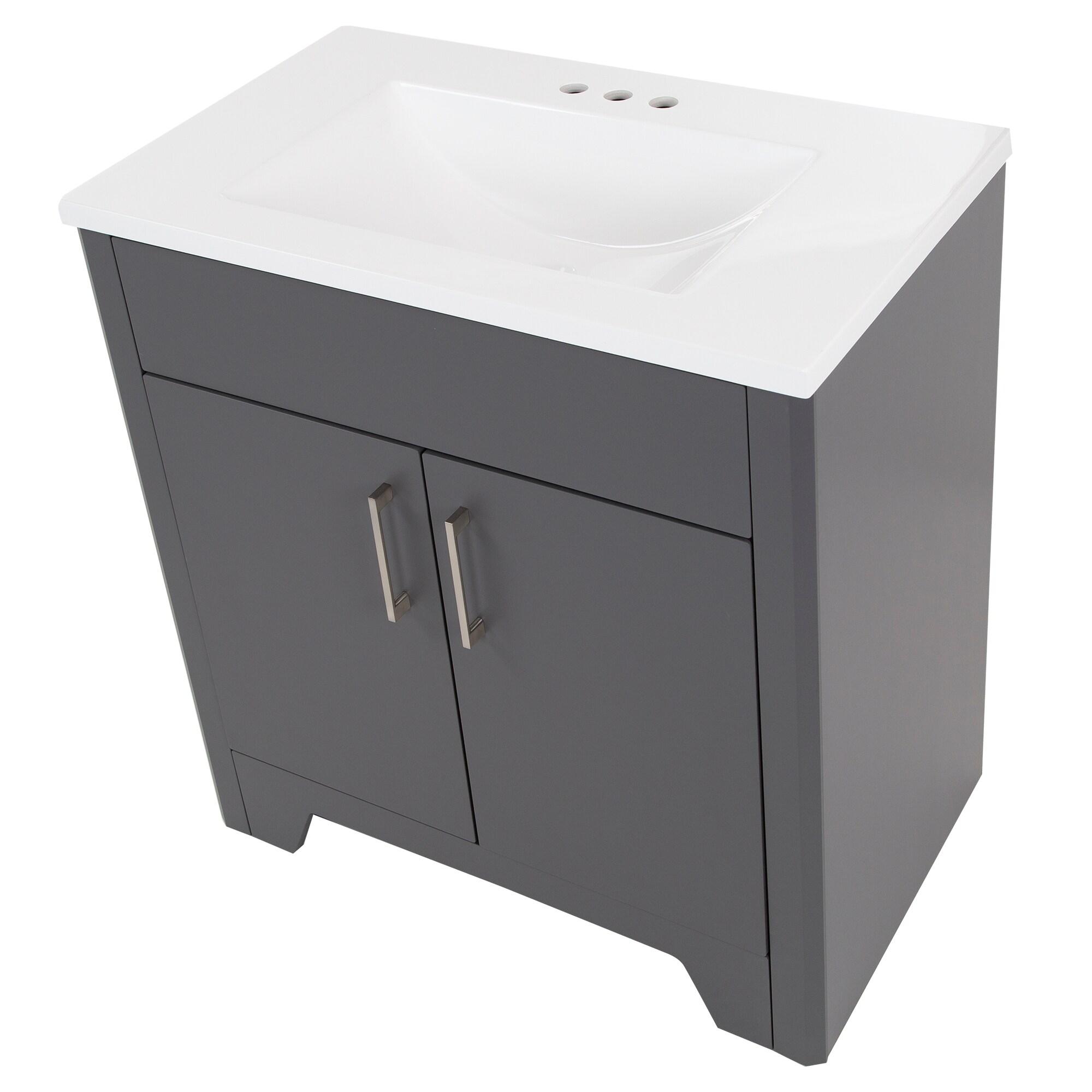 Wyndham Collection Miranda 30" Freestanding Single Bathroom Vanity with Cultured Marble Top