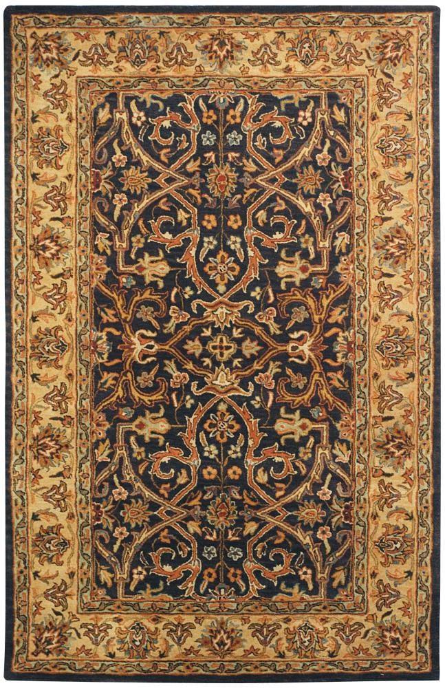 SAFAVIEH Heritage Oslo Traditional Wool Area Rug, Charcoal/Beige, 4' x 6'