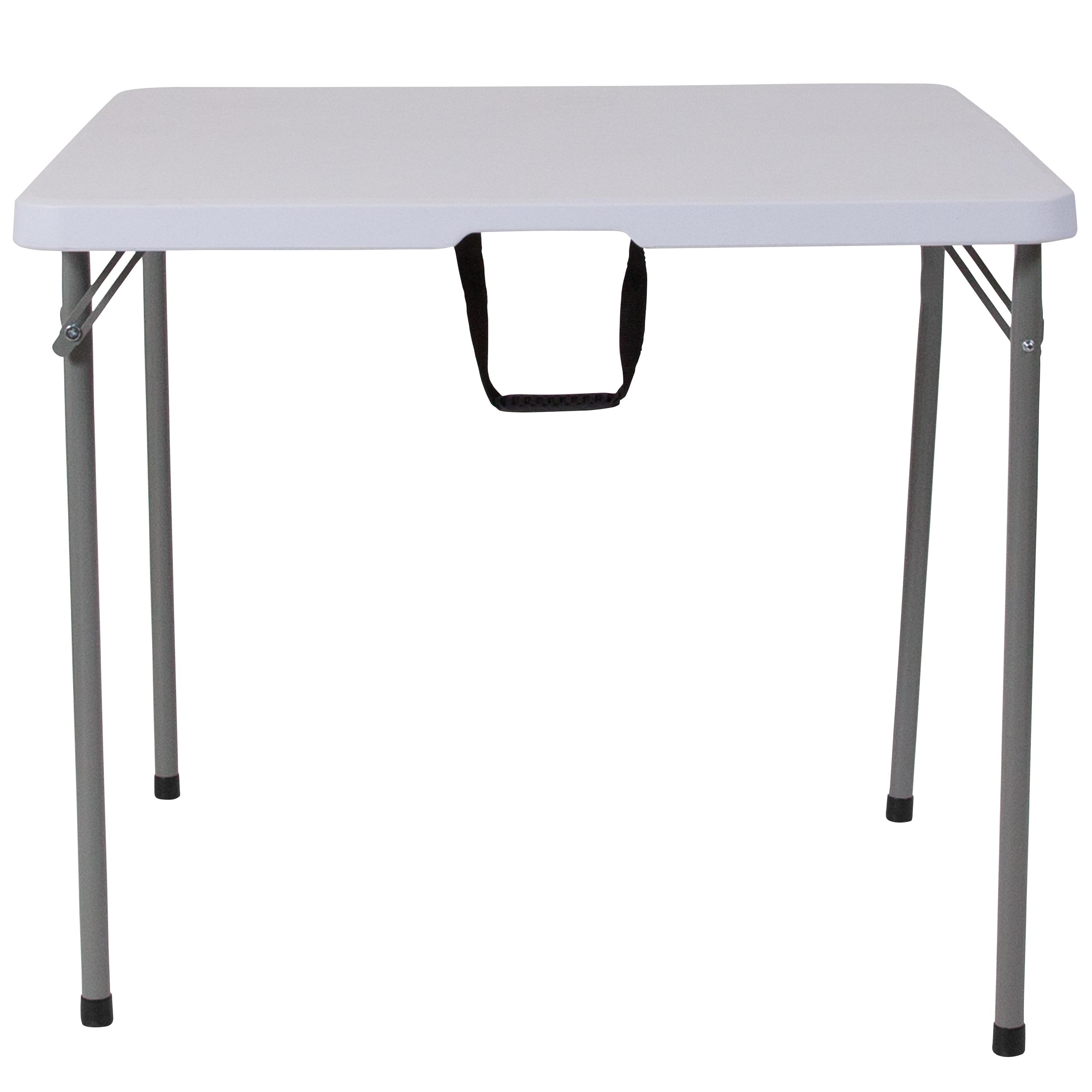 Parker 2.79-Foot Square Bi-Fold Plastic Folding Table w/ Carrying Handle