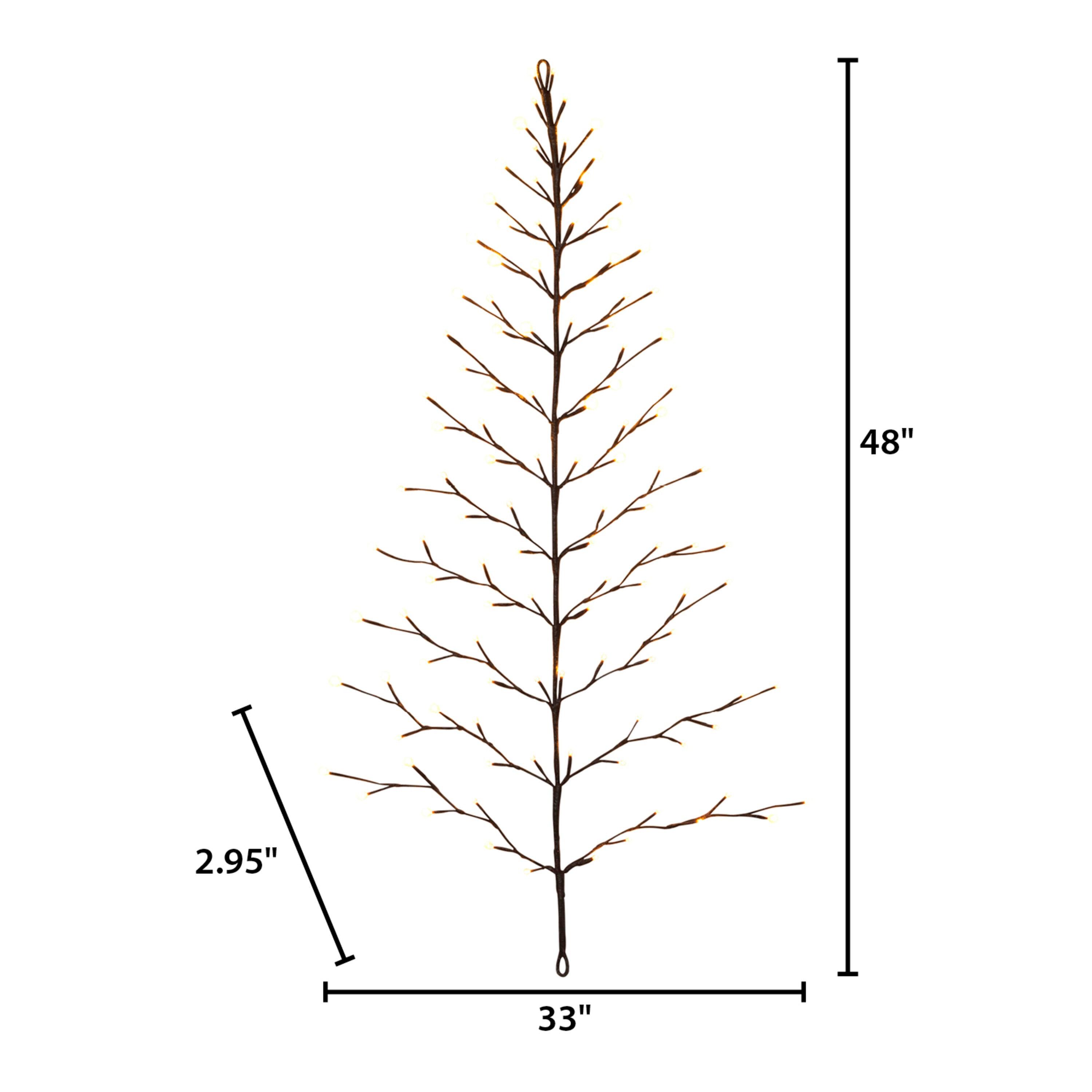Gerson 4-Foot High Battery-Operated Tree Shape Birch Wall Hanging with Timer Feature