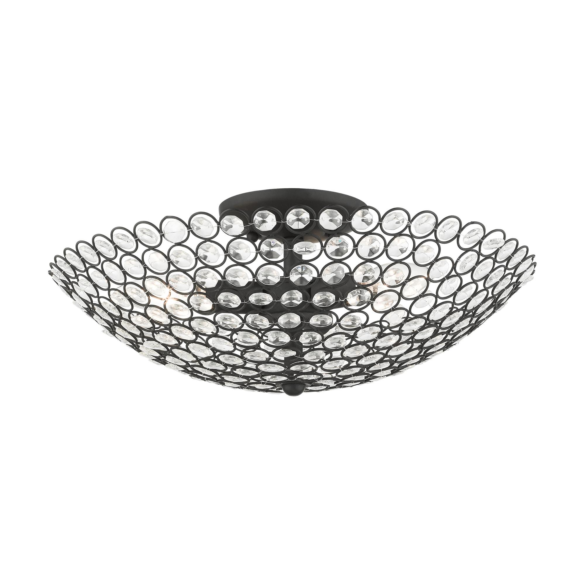 Livex Lighting Cassandra 3 - Light Semi-Flush Mount in  Black