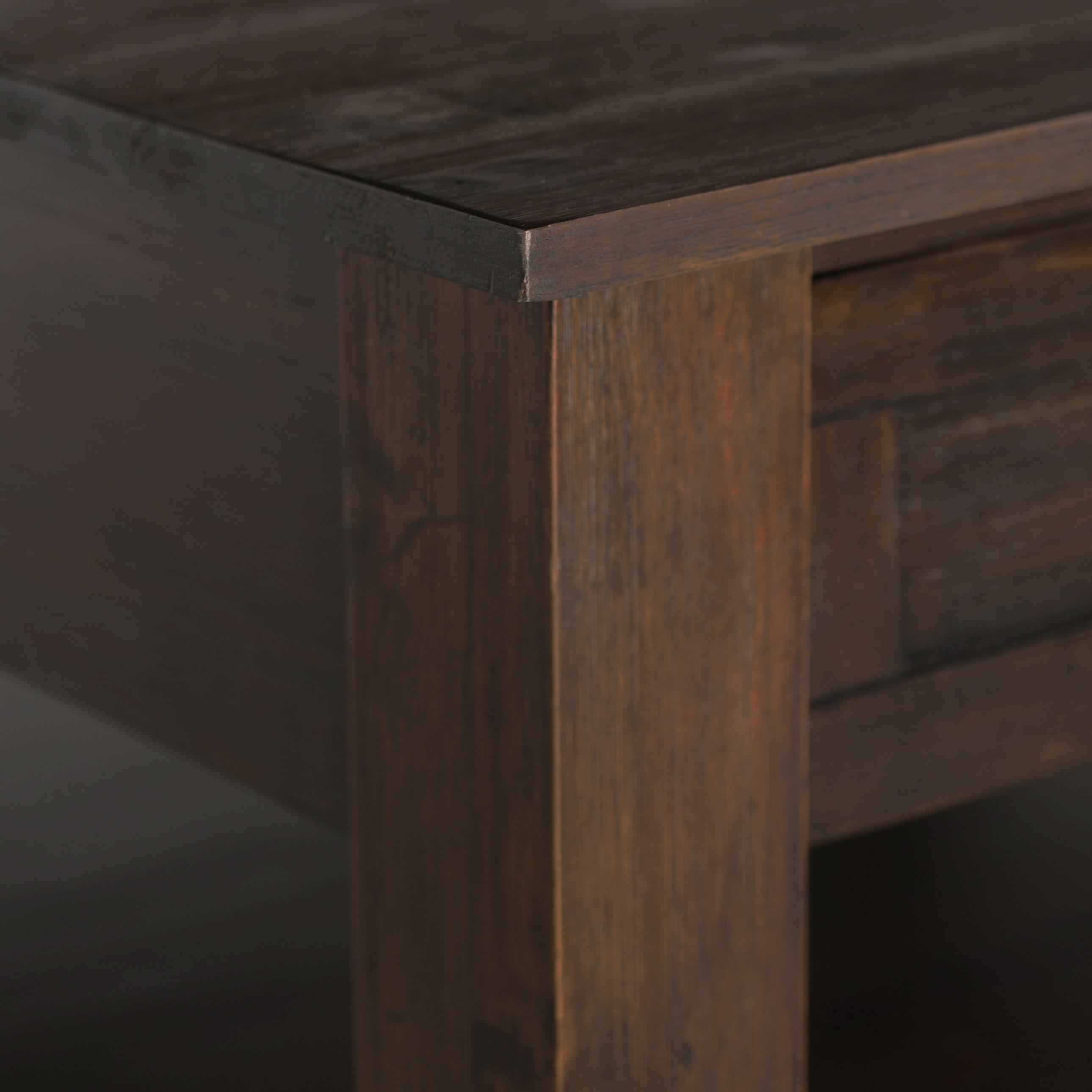 Simpli Home Monroe SOLID ACACIA WOOD 38 inch Wide Square Rustic Coffee Table in Distressed Charcoal Brown