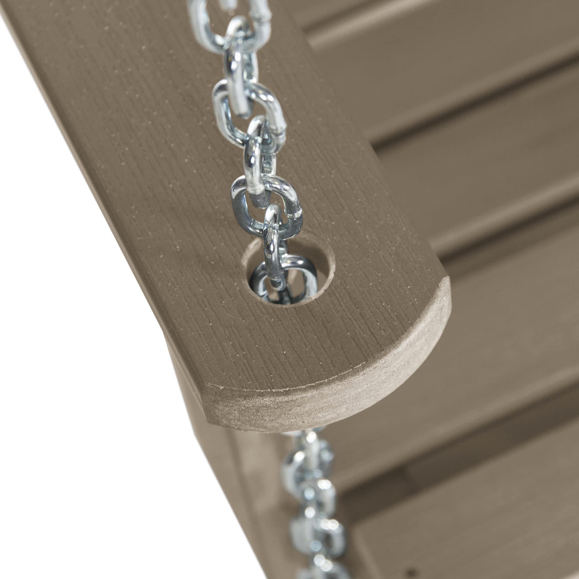 Weatherly 52" Woodland Brown Recycled Plastic Outdoor Porch Swing