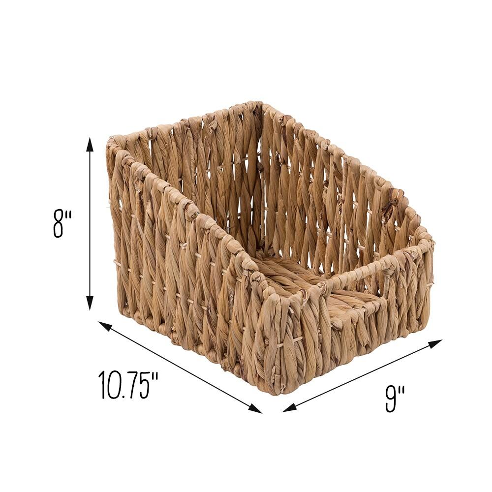 Honey-Can-Do Set of 2 Wicker Rectangle Open Storage Baskets, Natural