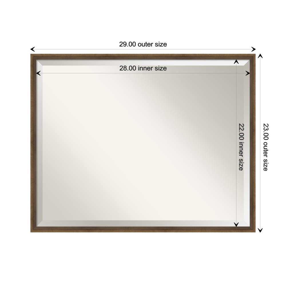 29" x 23" Bronze Beveled Wood Bathroom Vanity Mirror