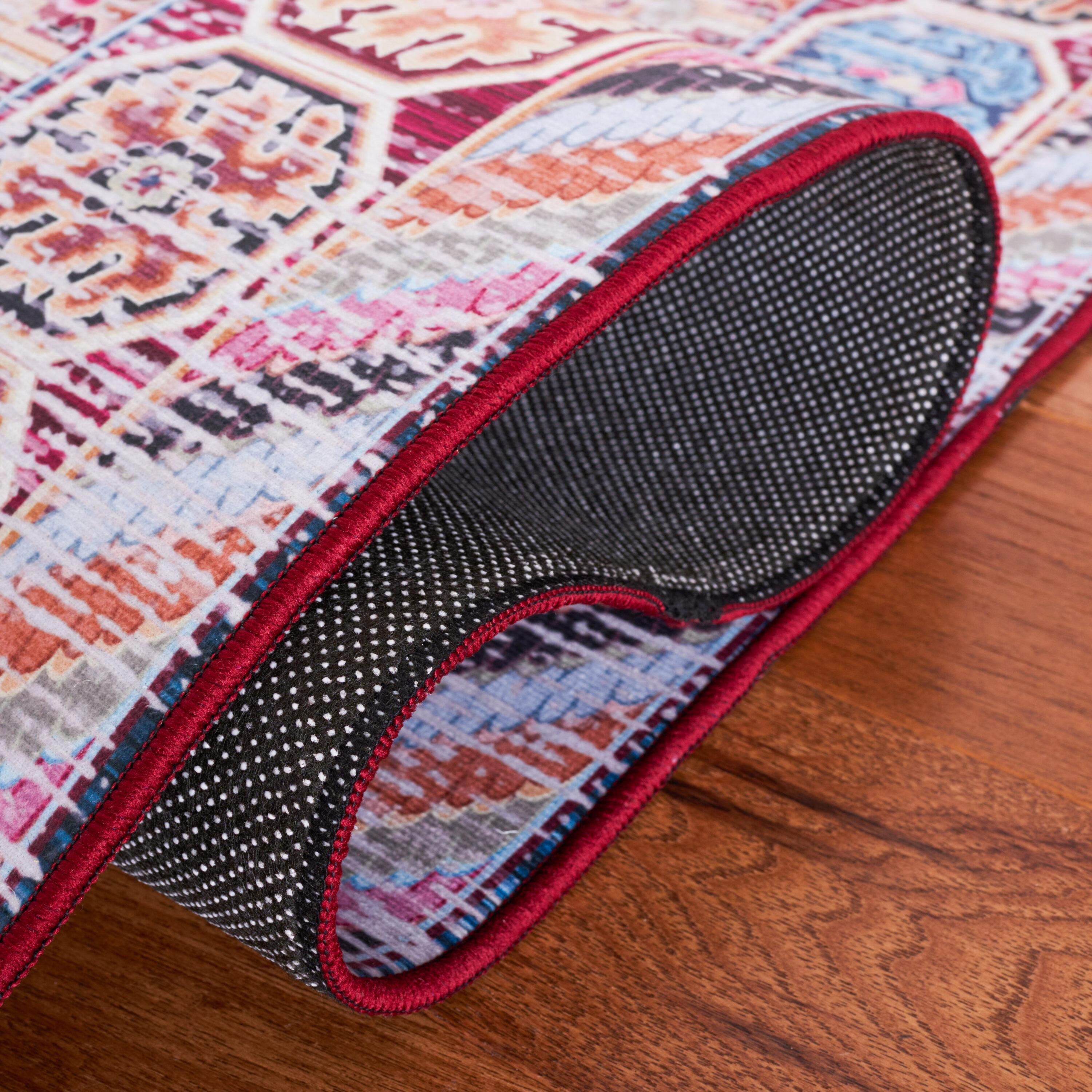 Tucson TSN164 Power Loomed Machine Washable Area Rug - Blue/Red - 6'x9' - Safavieh.
