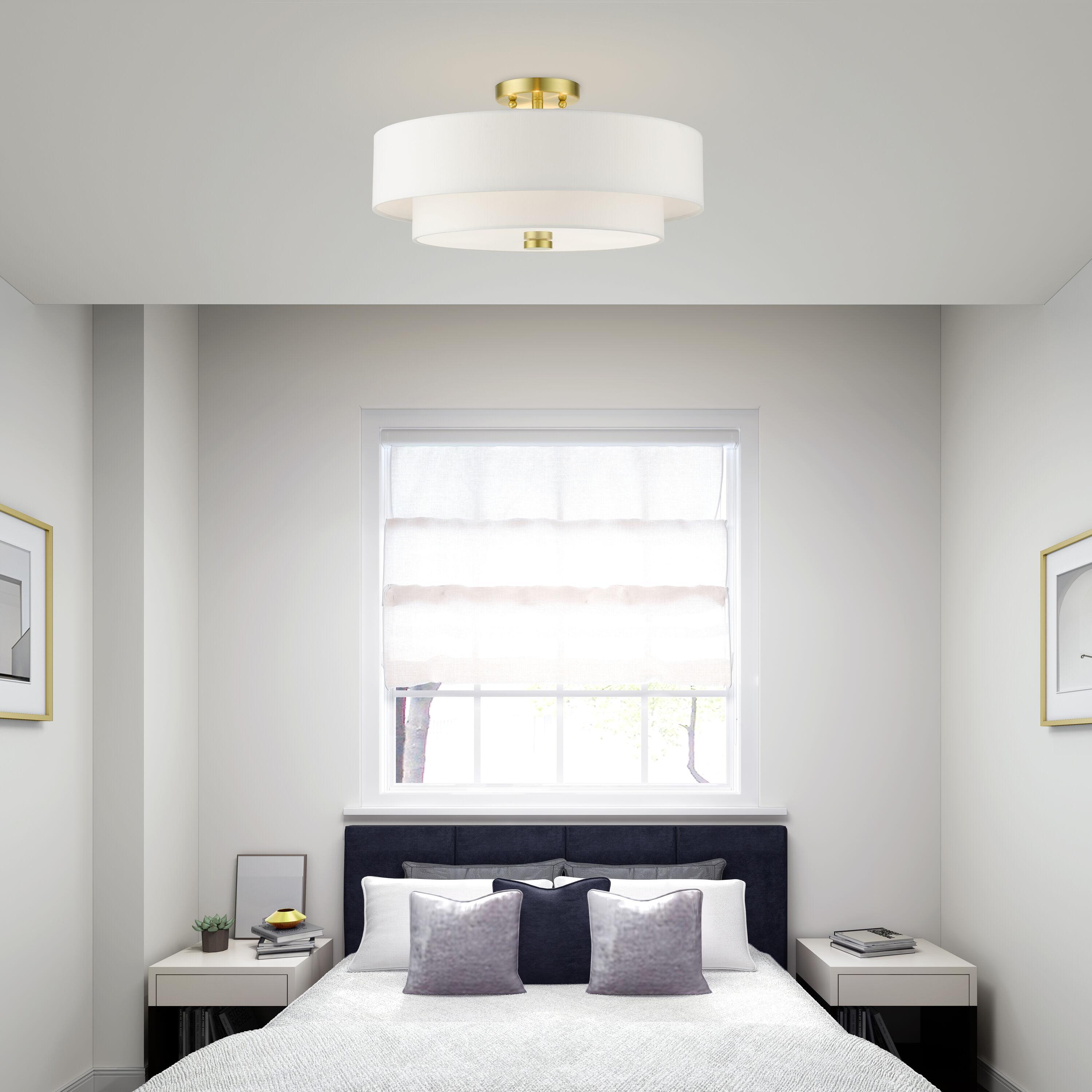 Livex Lighting Claremont 4 - Light Semi-Flush Mount in  Satin Brass