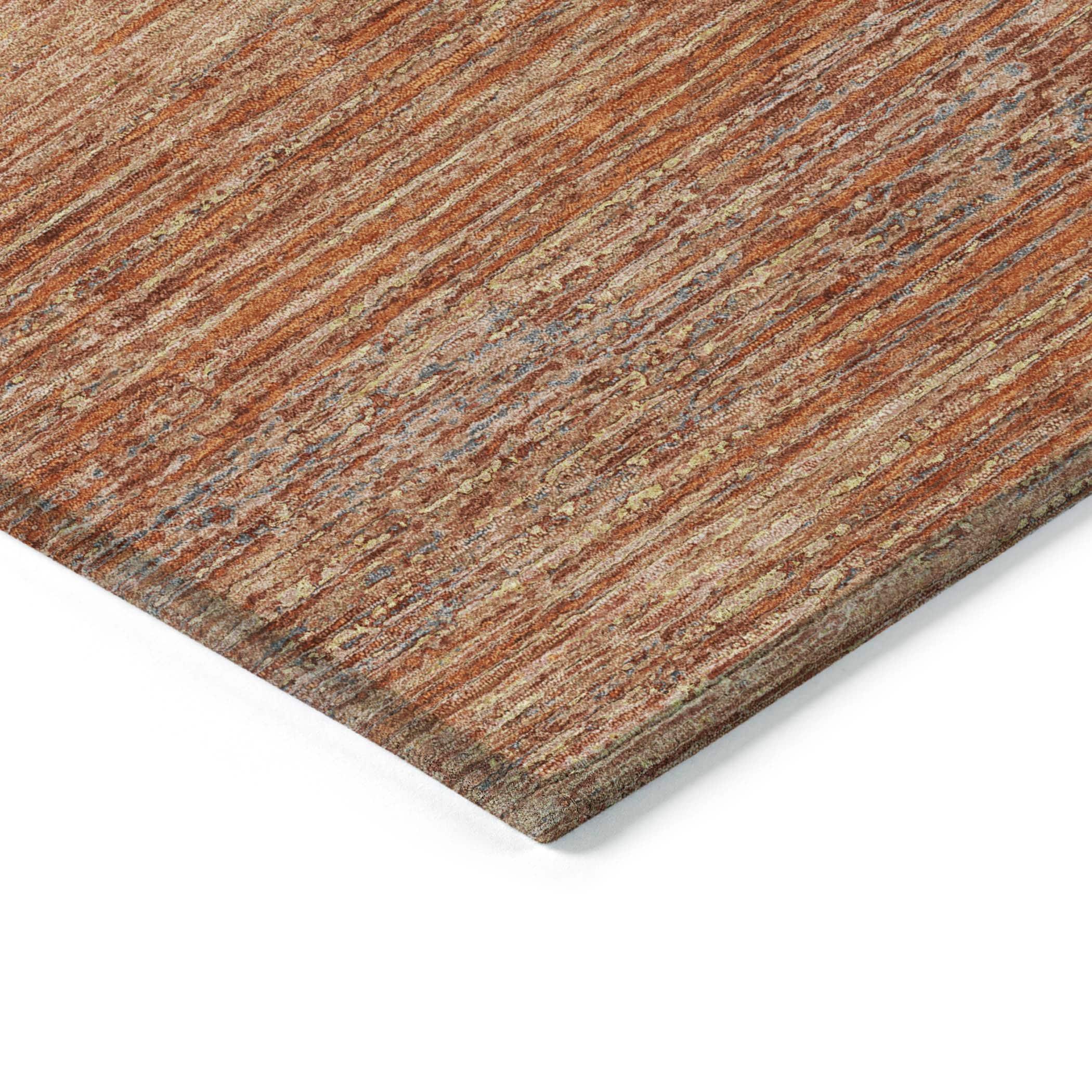 Machine Washable Indoor/Outdoor Christain ACN1266 Copper Rug