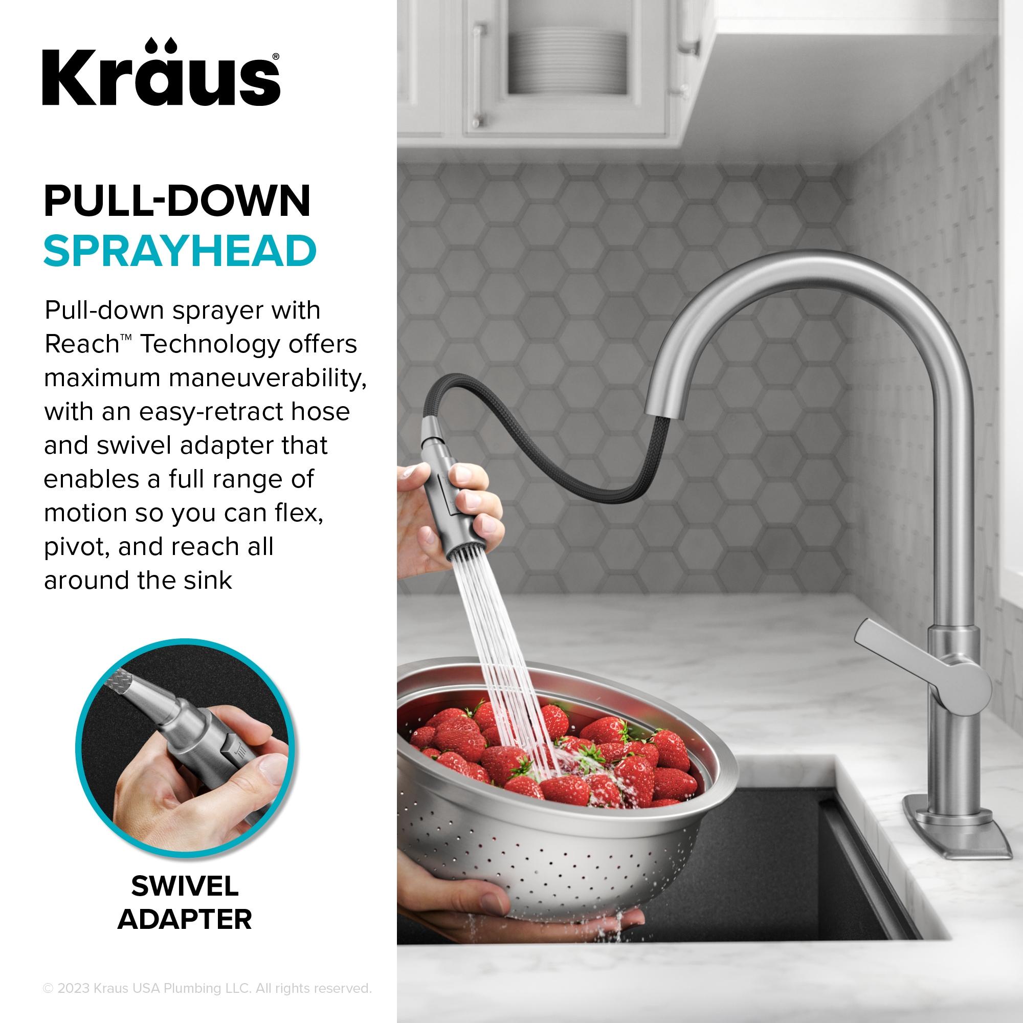 KRAUS Oletto Single Handle Pull Down Kitchen Faucet
