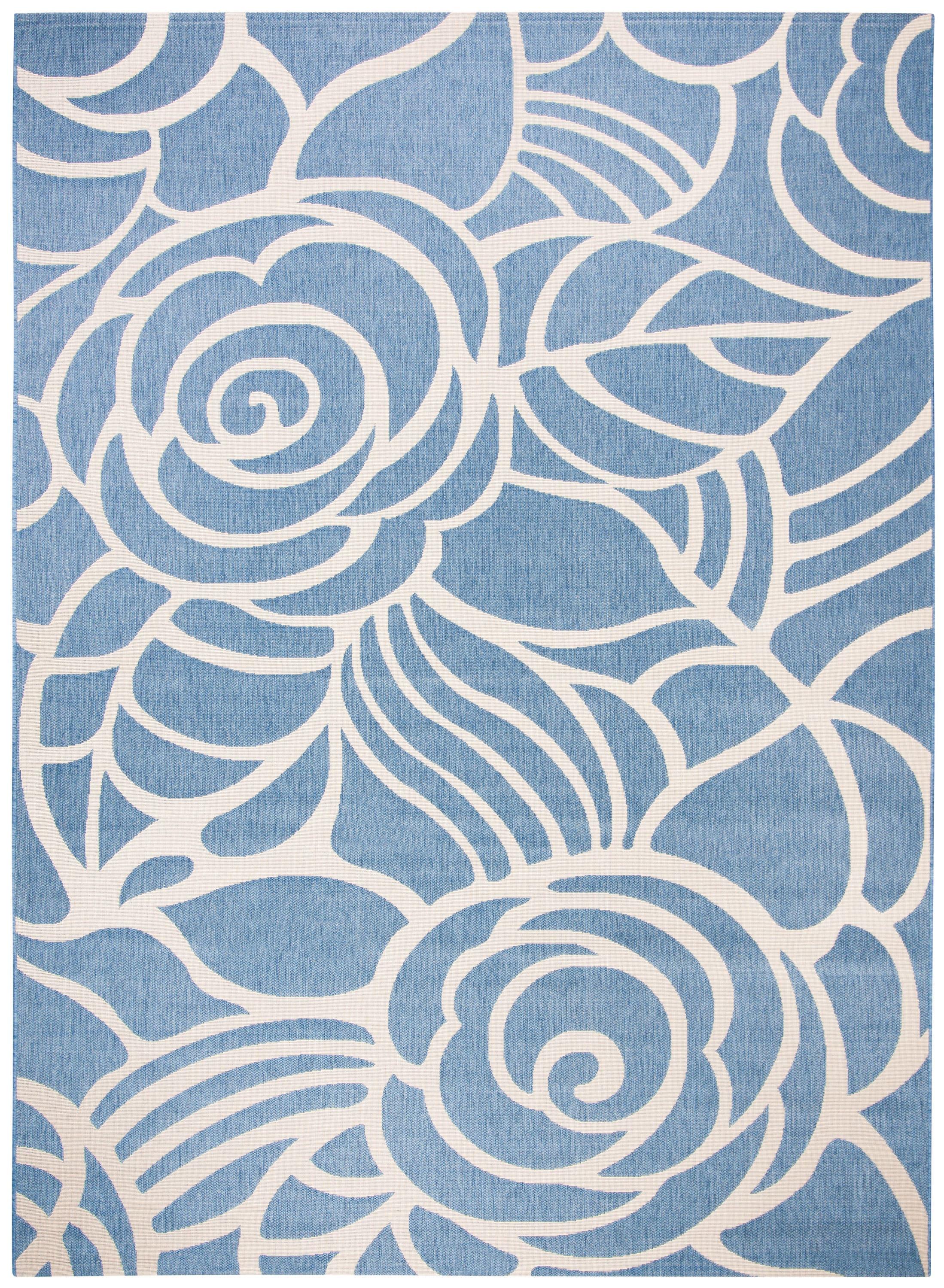 Courtyard CY5141 Power Loomed Indoor/Outdoor Area Rug - Blue/Beige - 6'7"x9'6" - Safavieh.