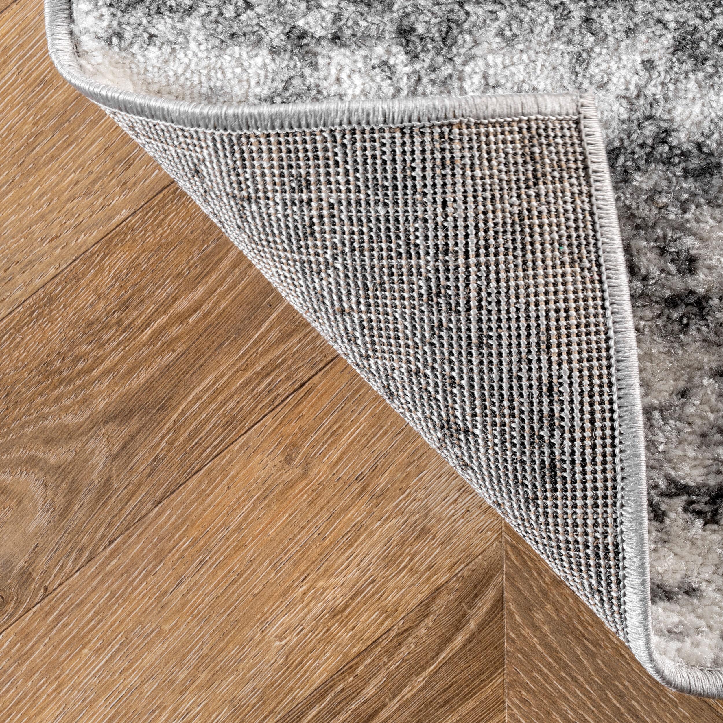 Deedra Modern Abstract Power Loom Performance Gray/White Rug