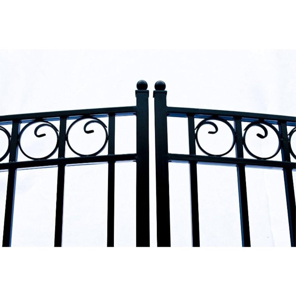 ALEKO Garden Steel Dual Swing 14 x 6 feet Black Driveway Gate Paris Style