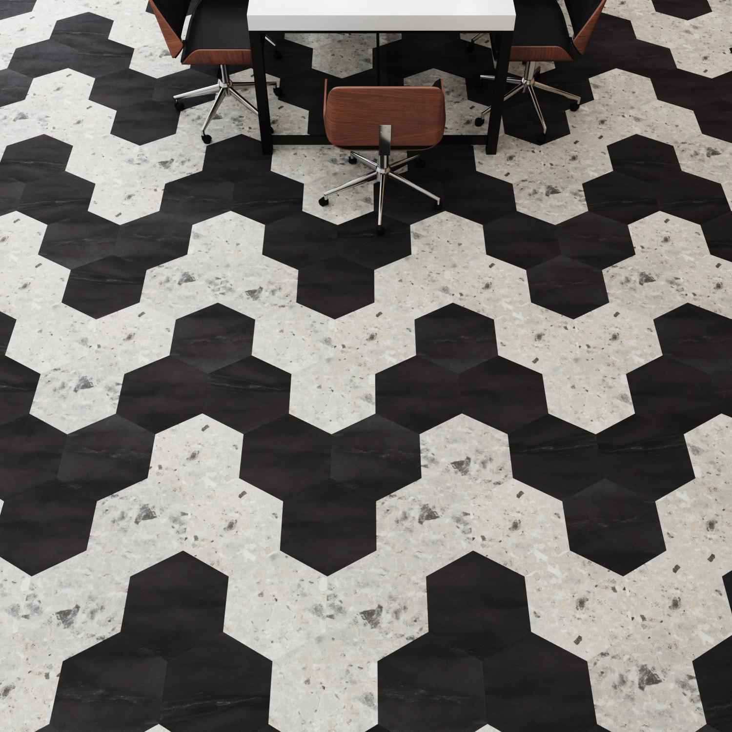 GlueCore Mosaic 28mil x 12" W x 10" L Glue Down Vinyl Tile Flooring