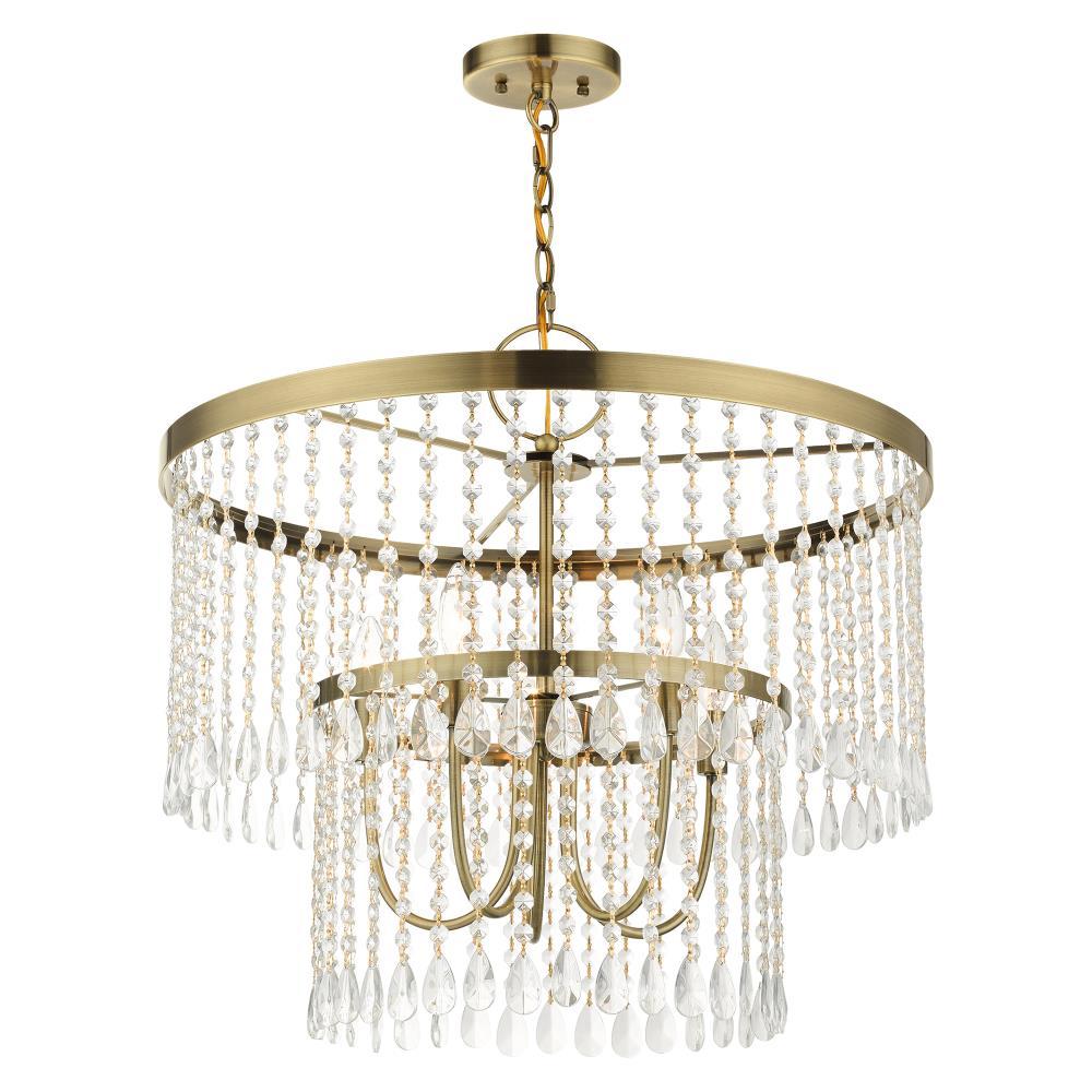 Livex Lighting Elizabeth 5 - Light Pendant in  Antique Brass