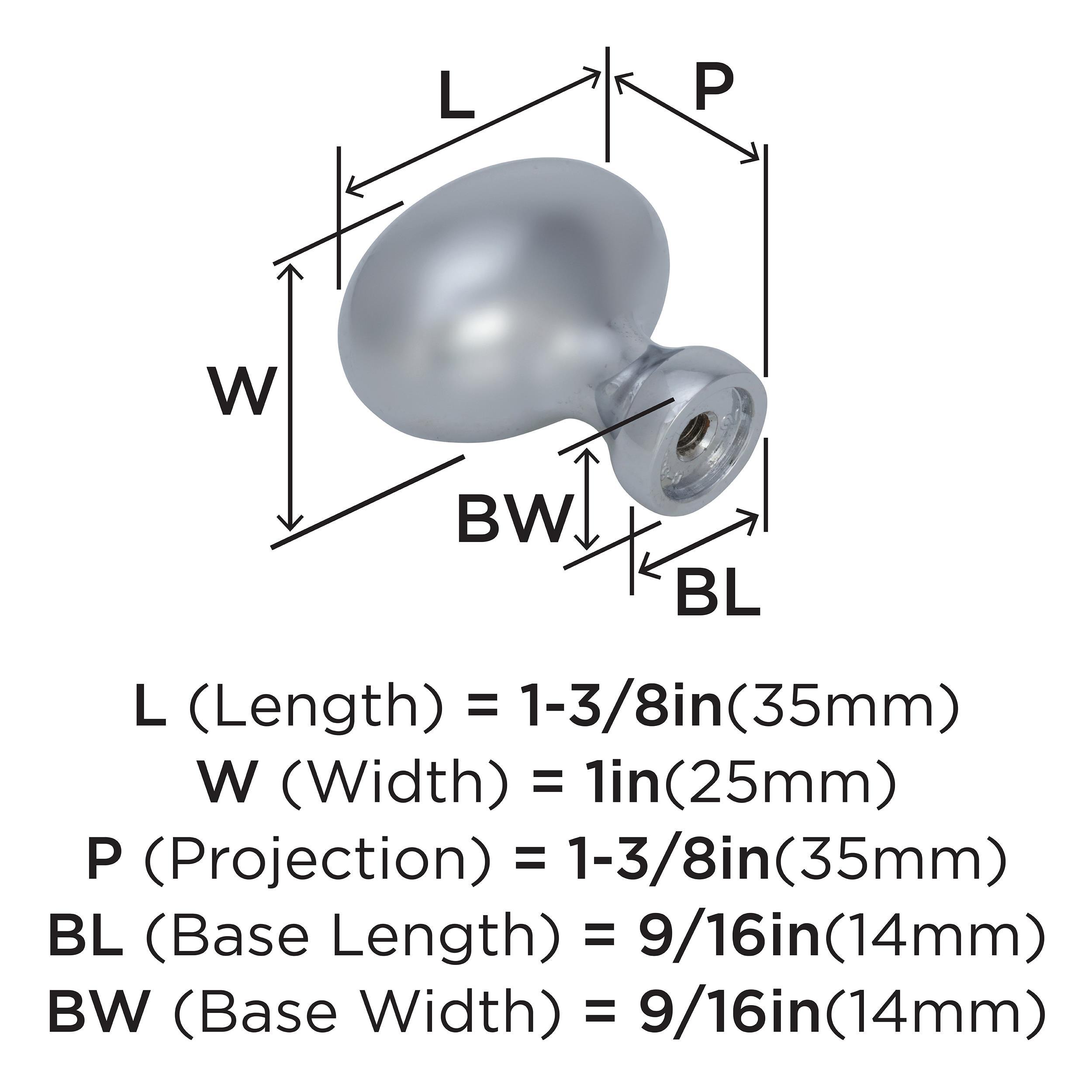 1 3/8" Length Oval Knob Multipack