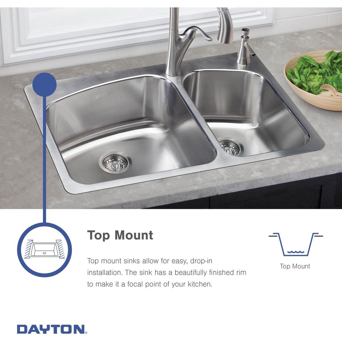 Dayton 17" L x 19" W Drop-In Kitchen Sink