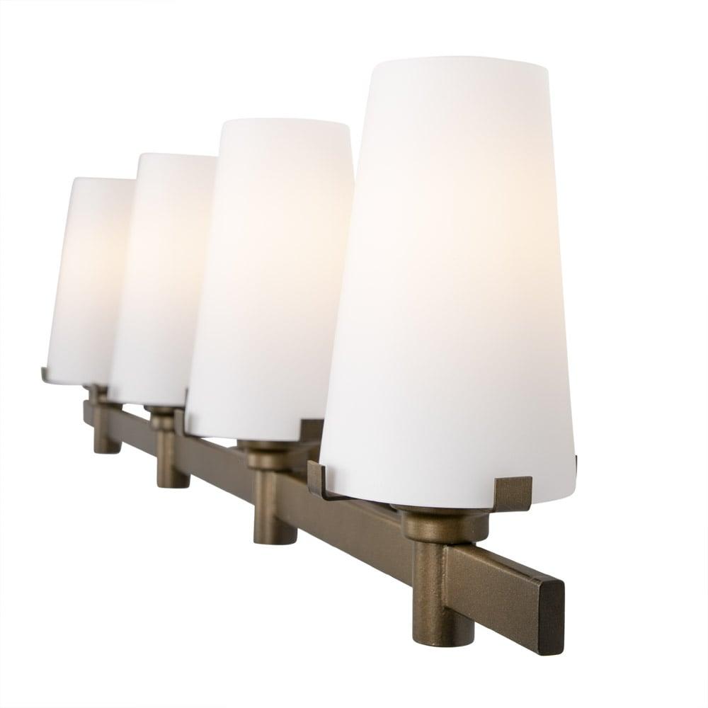 Designers Fountain Hyde Park Vintage Gold 4 Light Bathroom Vanity Light Fixture, 87904-VTG