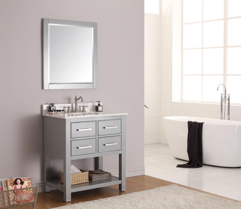 Chilled Gray 31" Stone Top Single Sink Vanity