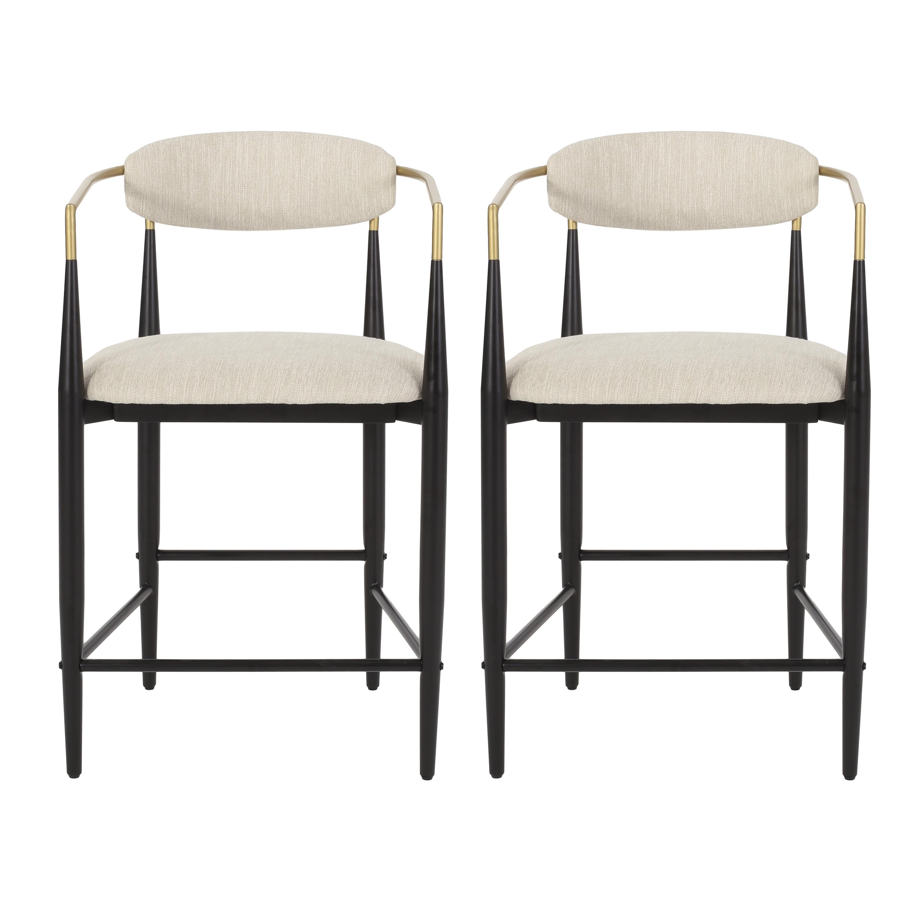 Willa Arlo™ Interiors Maconay Upholstered Counter Stool with Metal Frame (Set of 2)