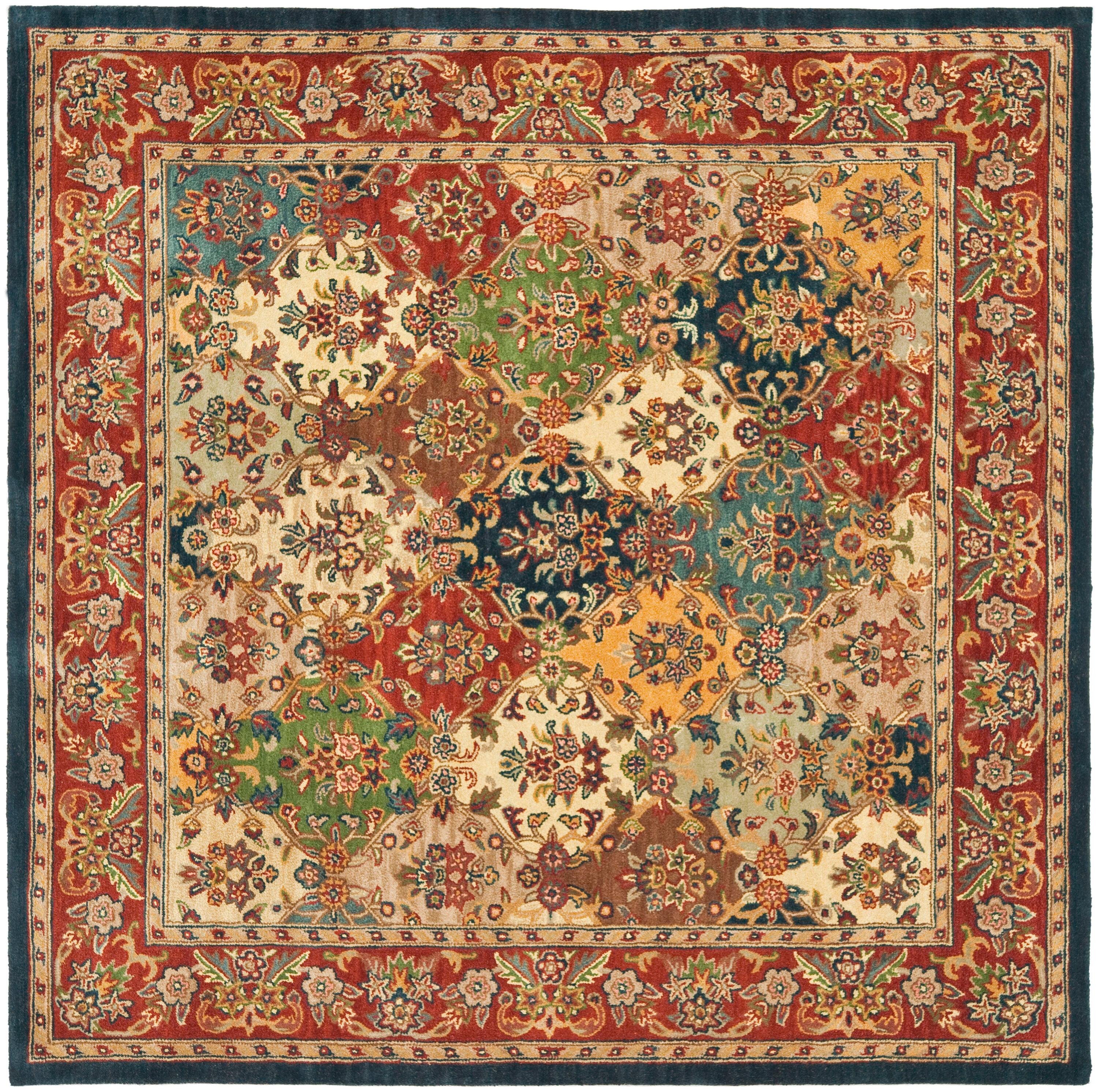 Heritage HG911 Hand Tufted Area Rug - Multi/Burgundy - 8'x8' - Safavieh.