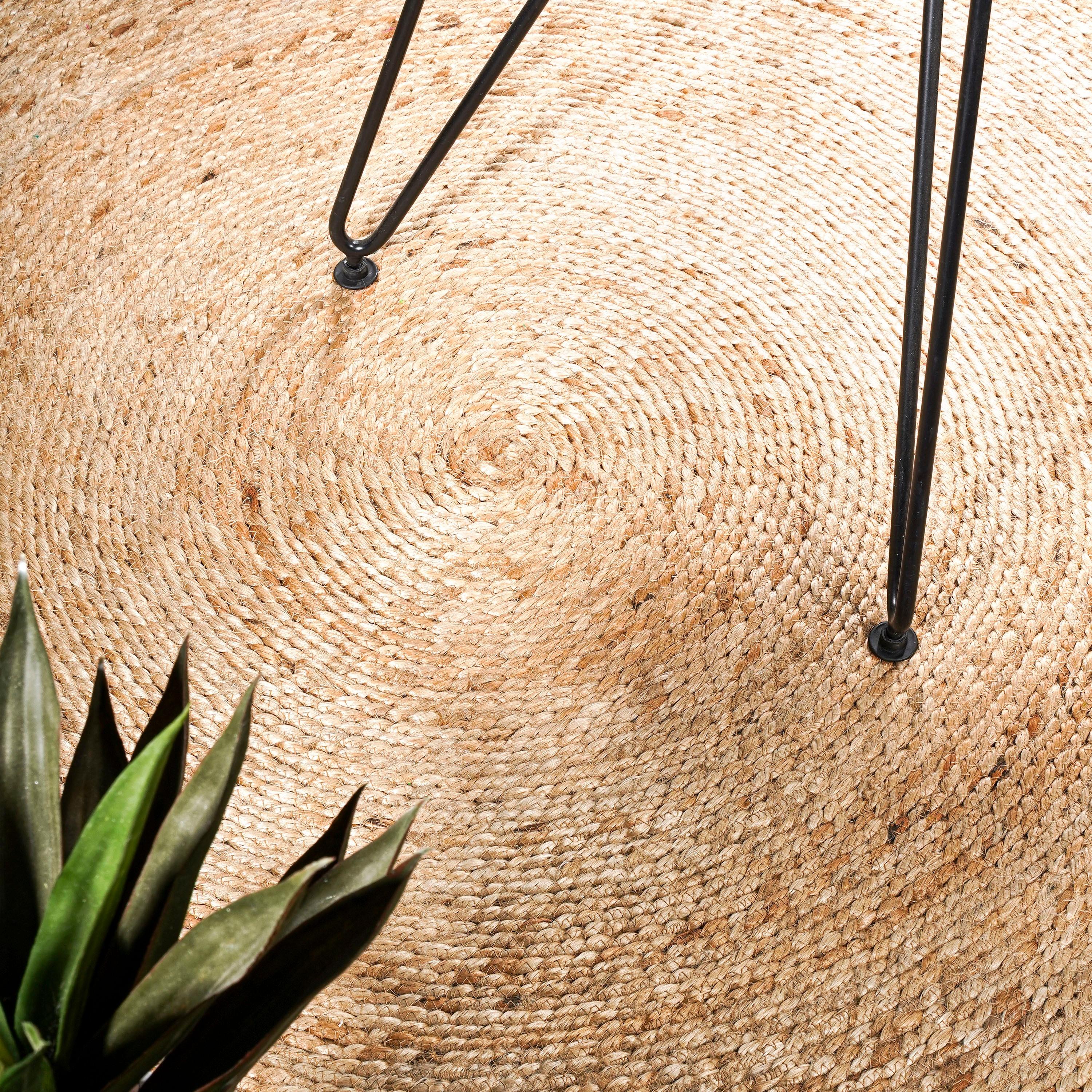 Natural Fiber NF364 Hand Woven Indoor Area Rug - Natural - 4' Round - Safavieh.