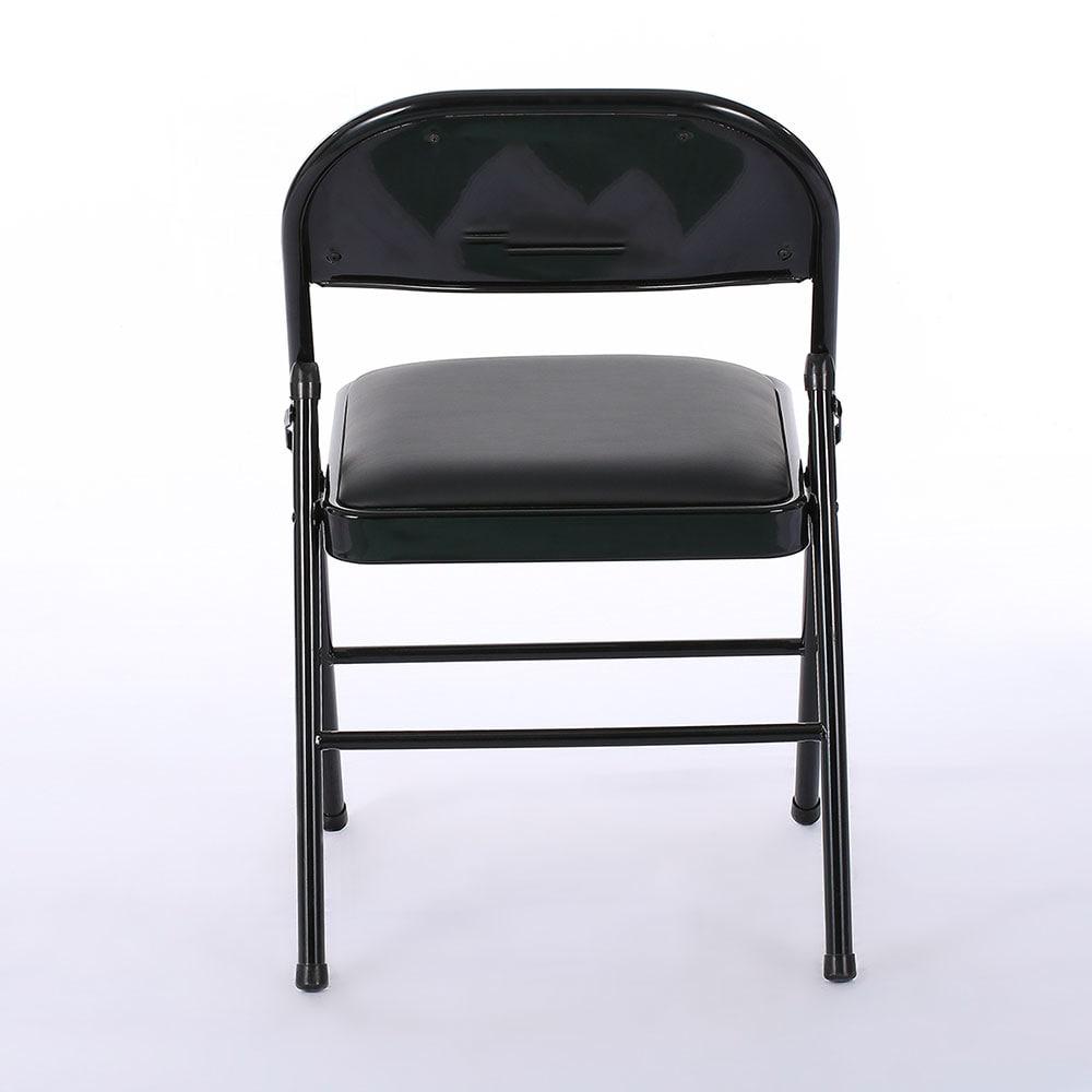 Ktaxon 6 Pack Folding Chairs Wedding Party Chair Foldable Dining Chairs with Metal Frame and Soft Cushion Black