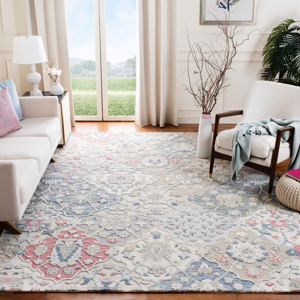 Glamour GLM622 Hand Tufted Area Rug - Ivory/Red - 6'x6' - Safavieh.