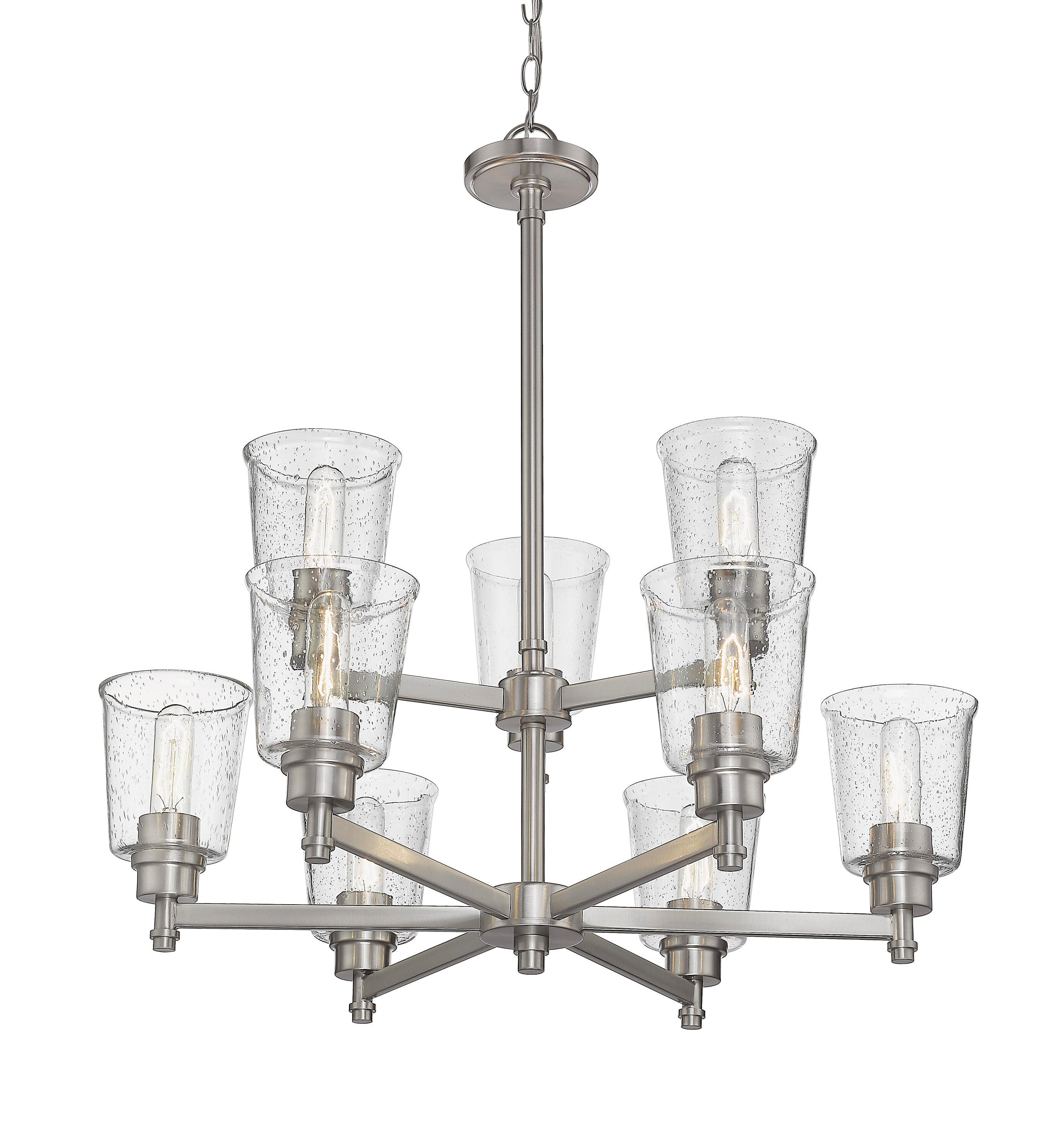 Z-Lite 464-9 Bohin 9 Light 28" Wide Chandelier - Nickel